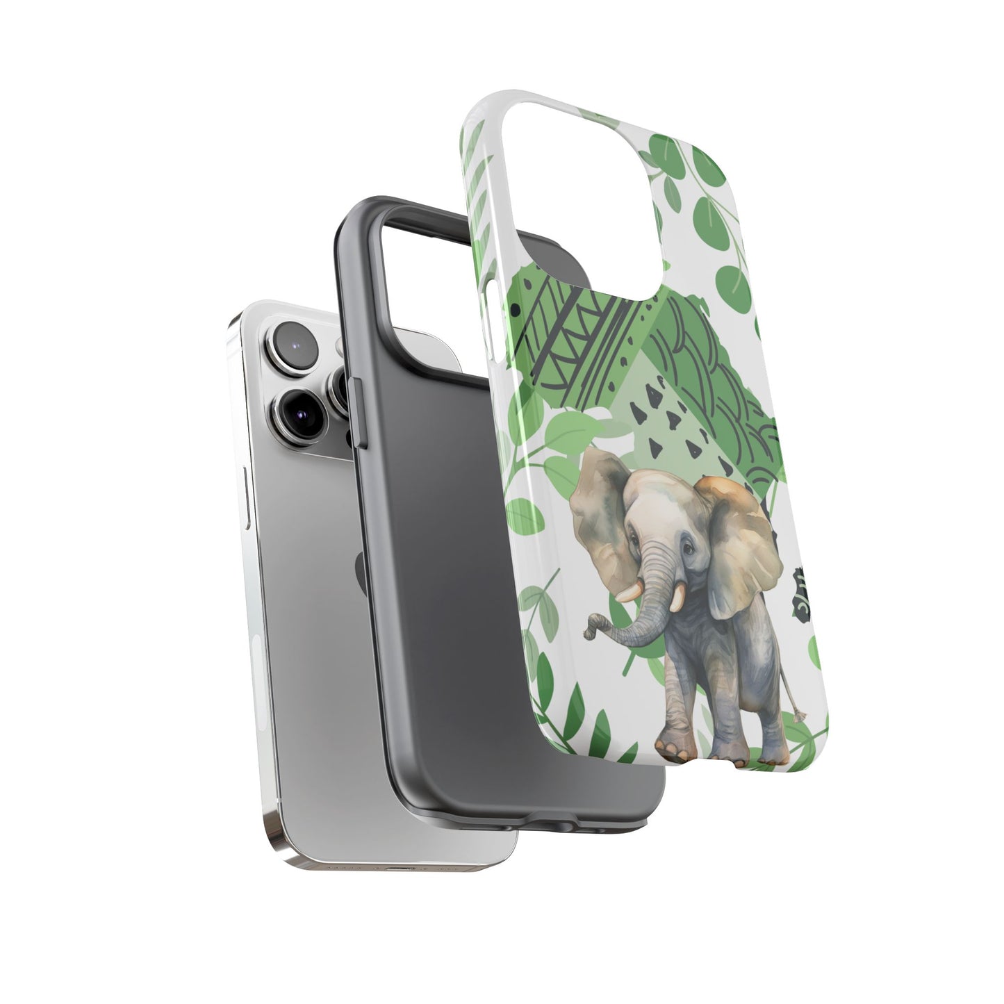 Playful Baby Elephant Mobile Cover – Tropical Boho Art