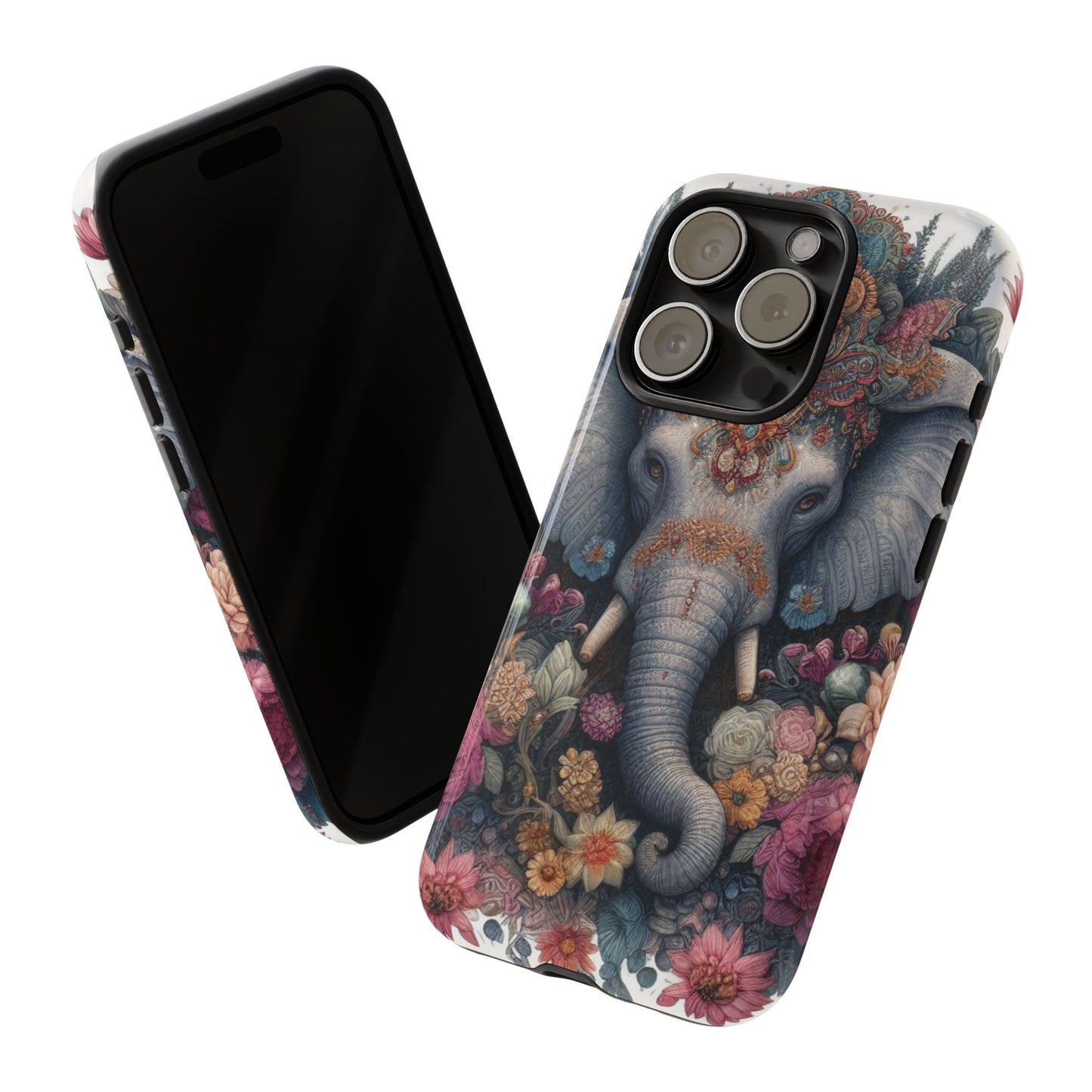 Regal Ornate Elephant Mobile Cover – Majestic Bohemian Art