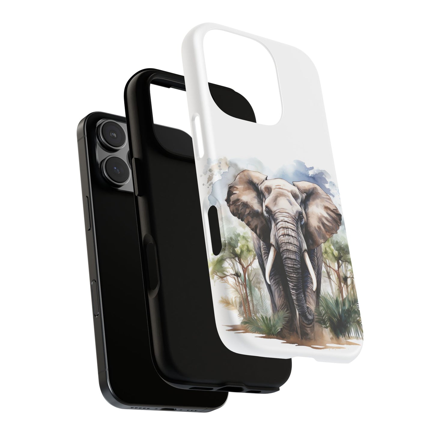 Majestic Watercolor Elephant Mobile Cover – Artistic Wildlife Design