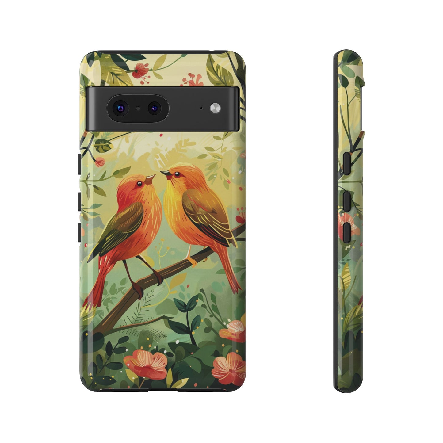Floral Birds Phone Case β Elegant Nature-Inspired Design for iPhone, Samsung & Google Pixel