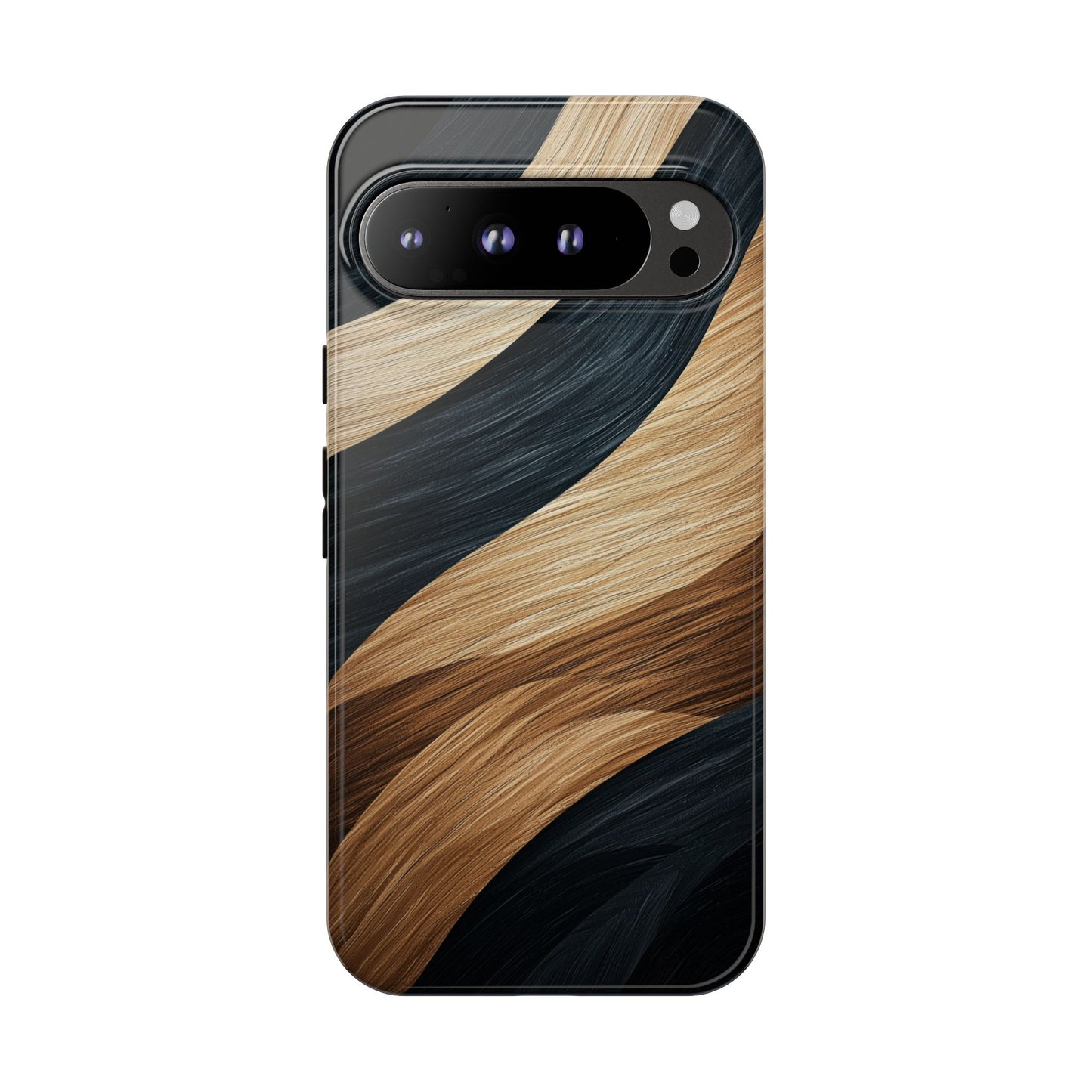 Metallic Black & Gold Zebra Stripes Phone Case for iPhone, Samsung & Google Pixel