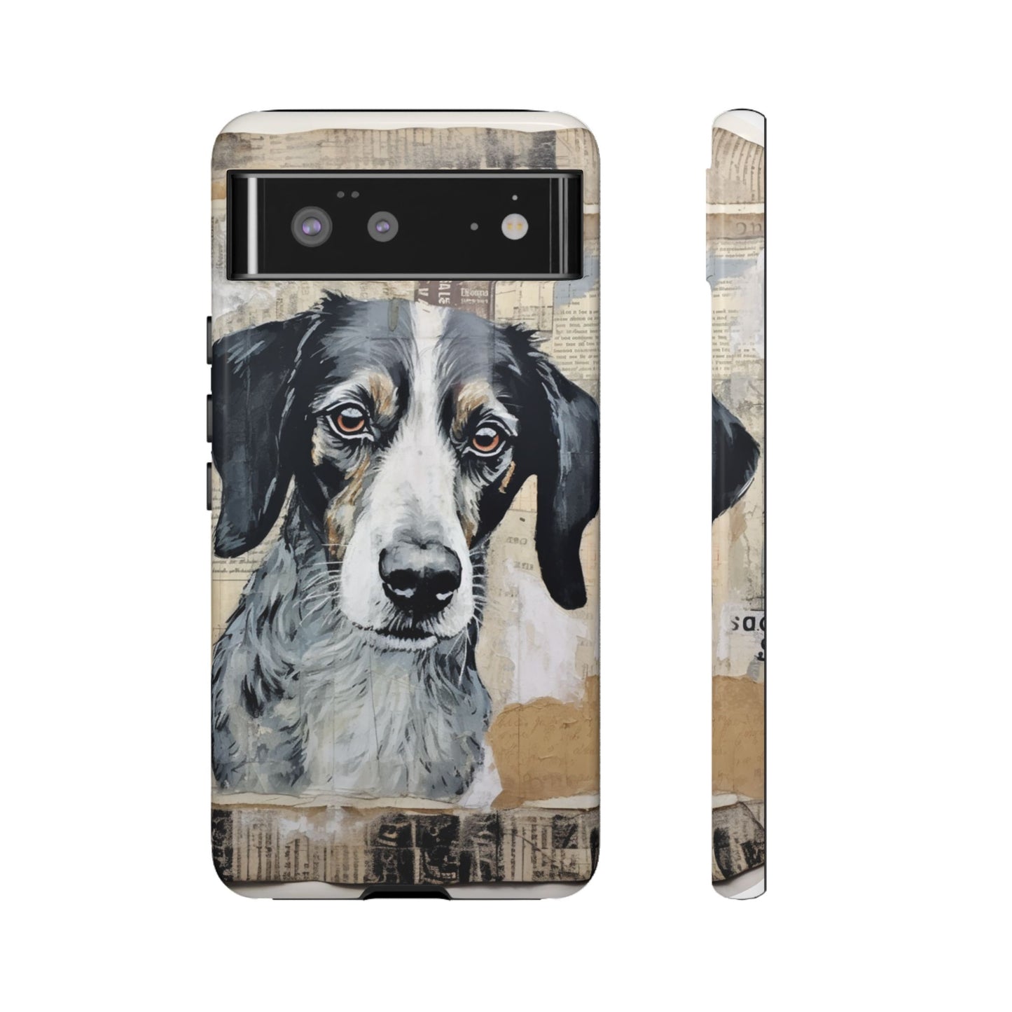 Rustic Dog Portrait – Vintage Collage Style