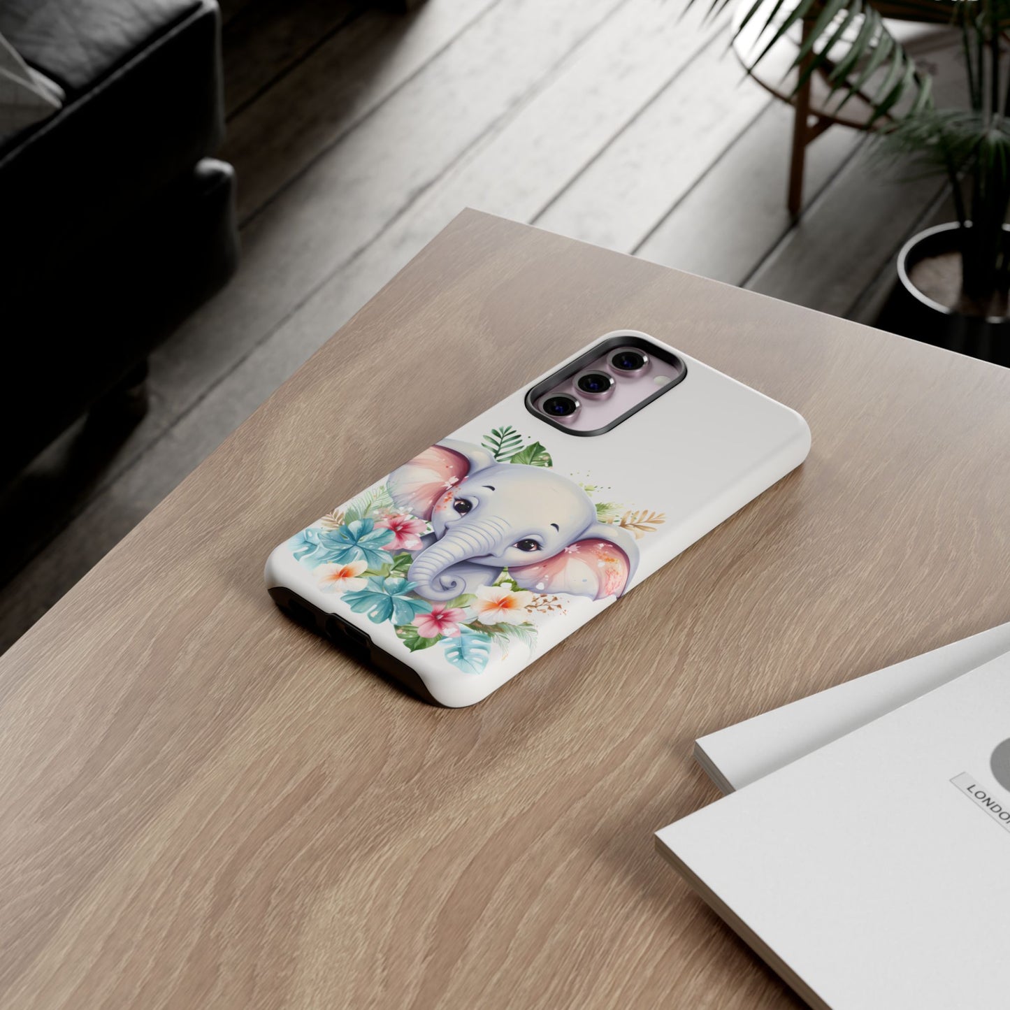 Adorable Baby Elephant Mobile Cover – Floral Fantasy Art