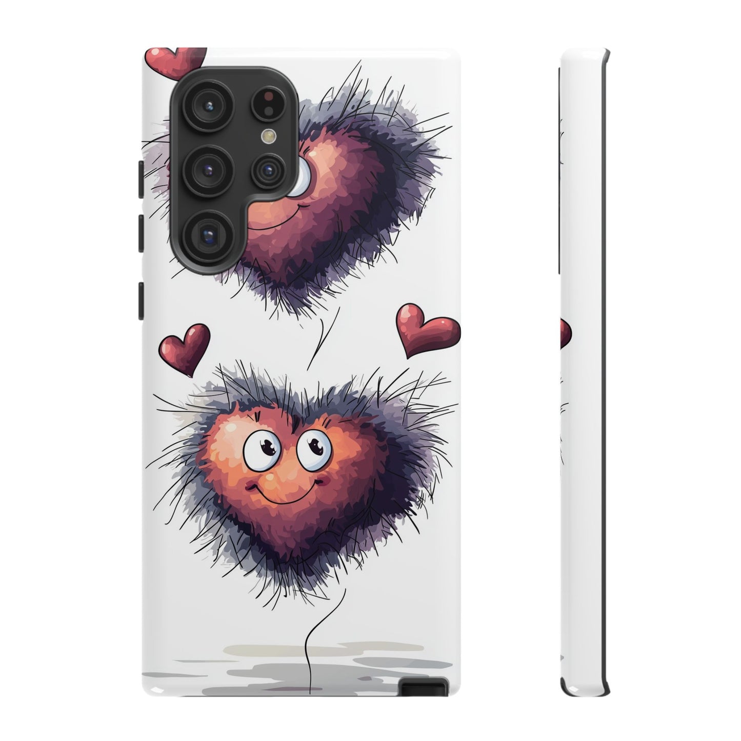Fuzzy Love Hearts - Cute Anime Phone Case for iPhone, Samsung, Google Pixel