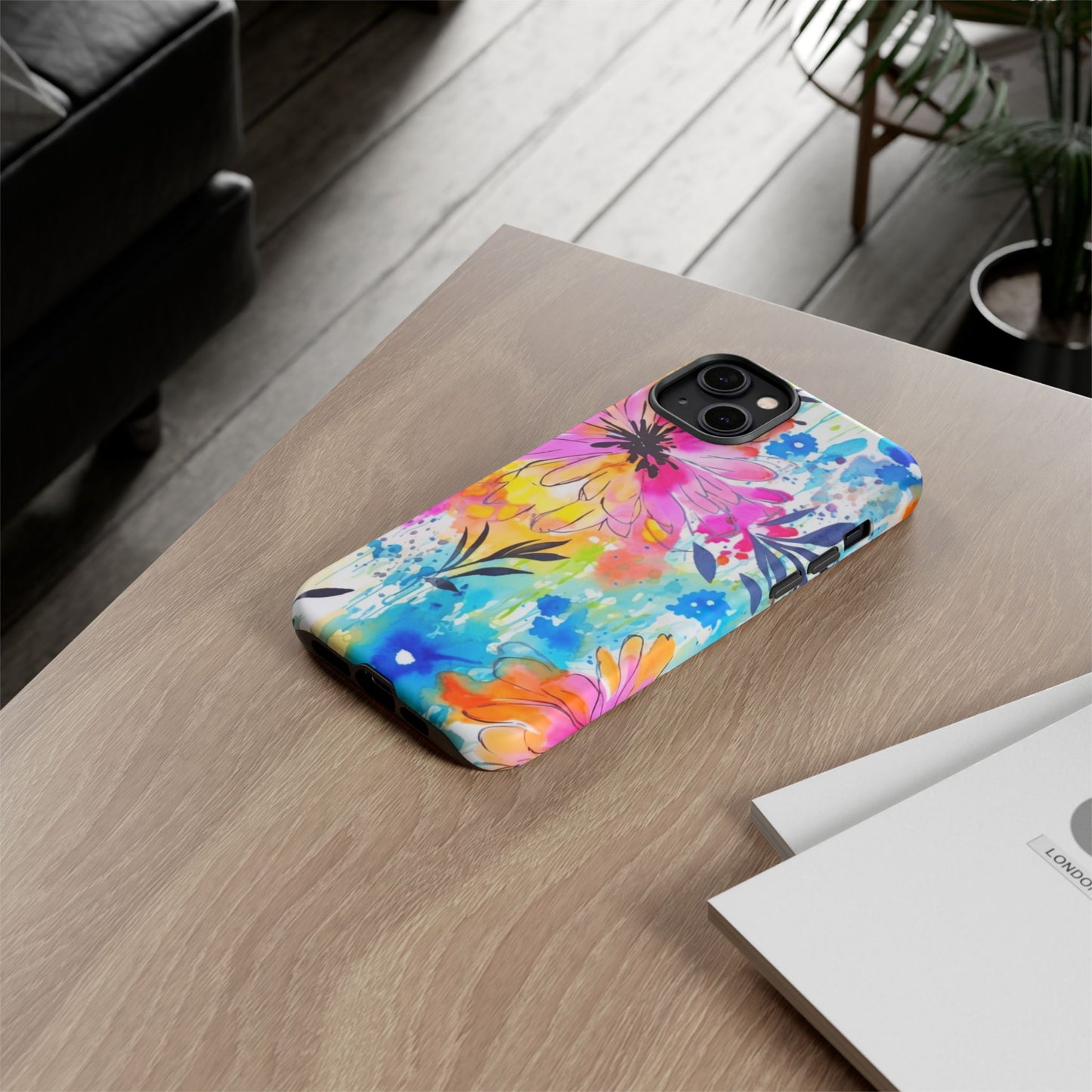 Abstract Watercolor Bloom Phone Case – Expressive & Vibrant