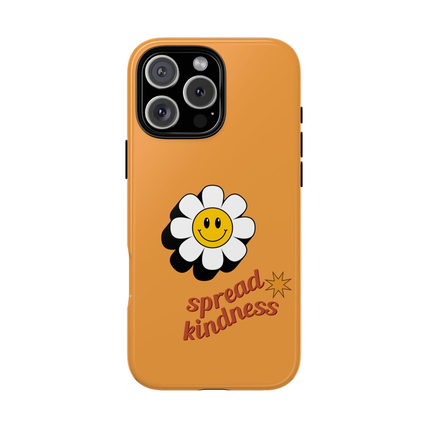 Retro White Flower "Spread Kindness" Phone Case – Vintage Aesthetic for iPhone, Samsung & Google Pixel