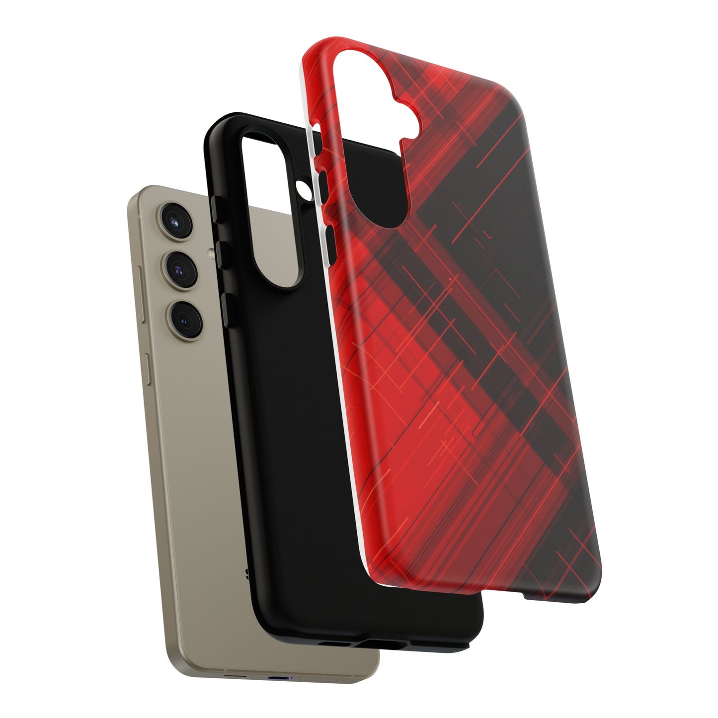 Abstract Red and Black Geometric Pattern