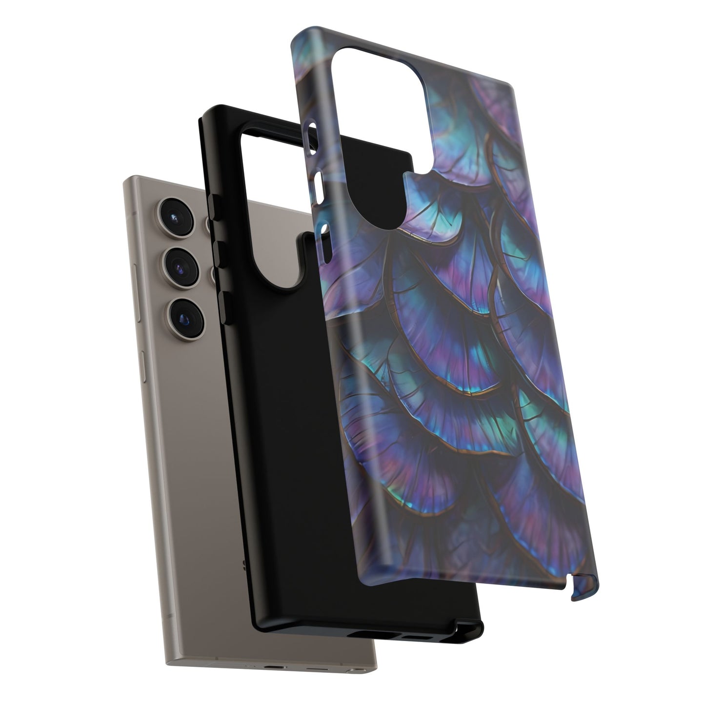 Abstract Macro Shot of Iridescent Butterfly Fish Scales Phone Case Design