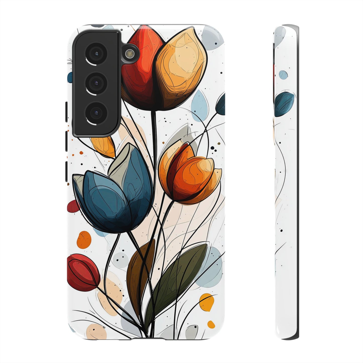 Tulip Whimsy – Artistic Floral Phone Case for iPhone, Pixel & Samsung