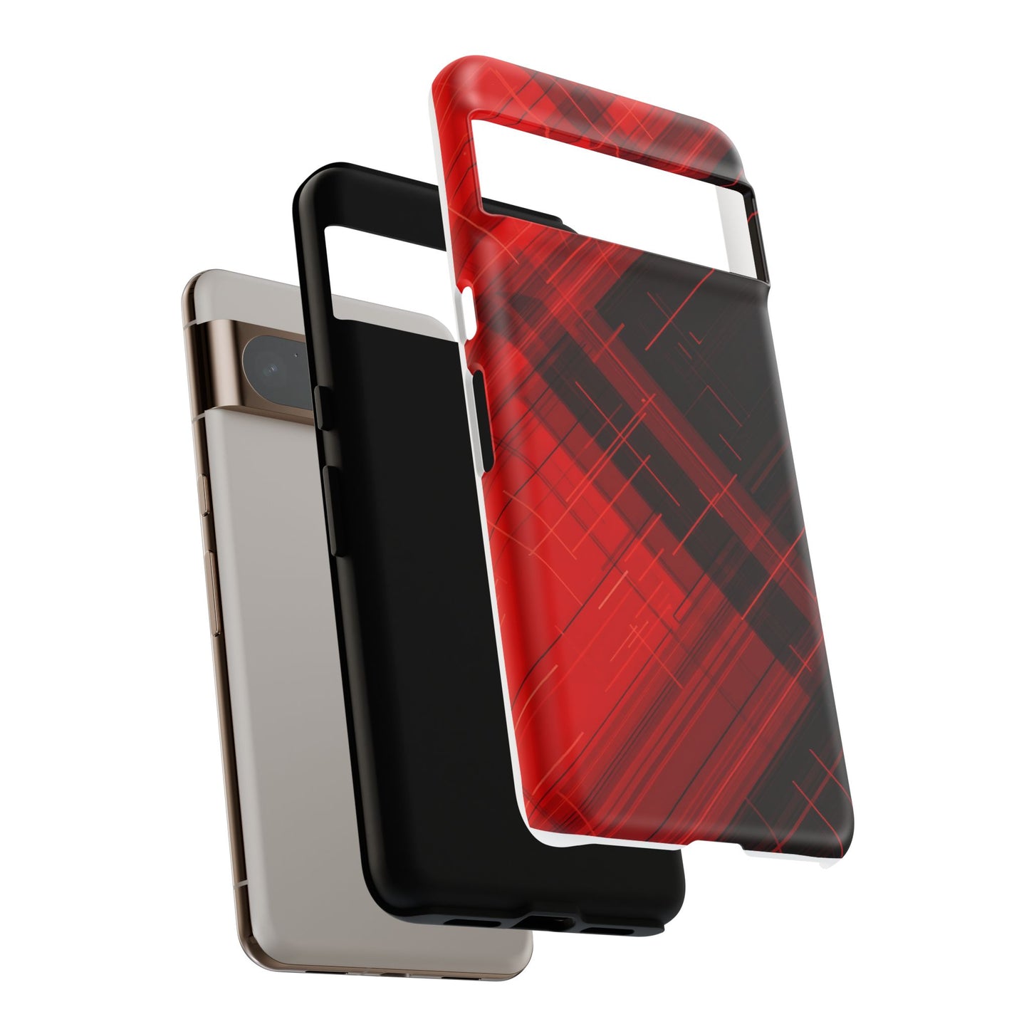 Abstract Red and Black Geometric Pattern
