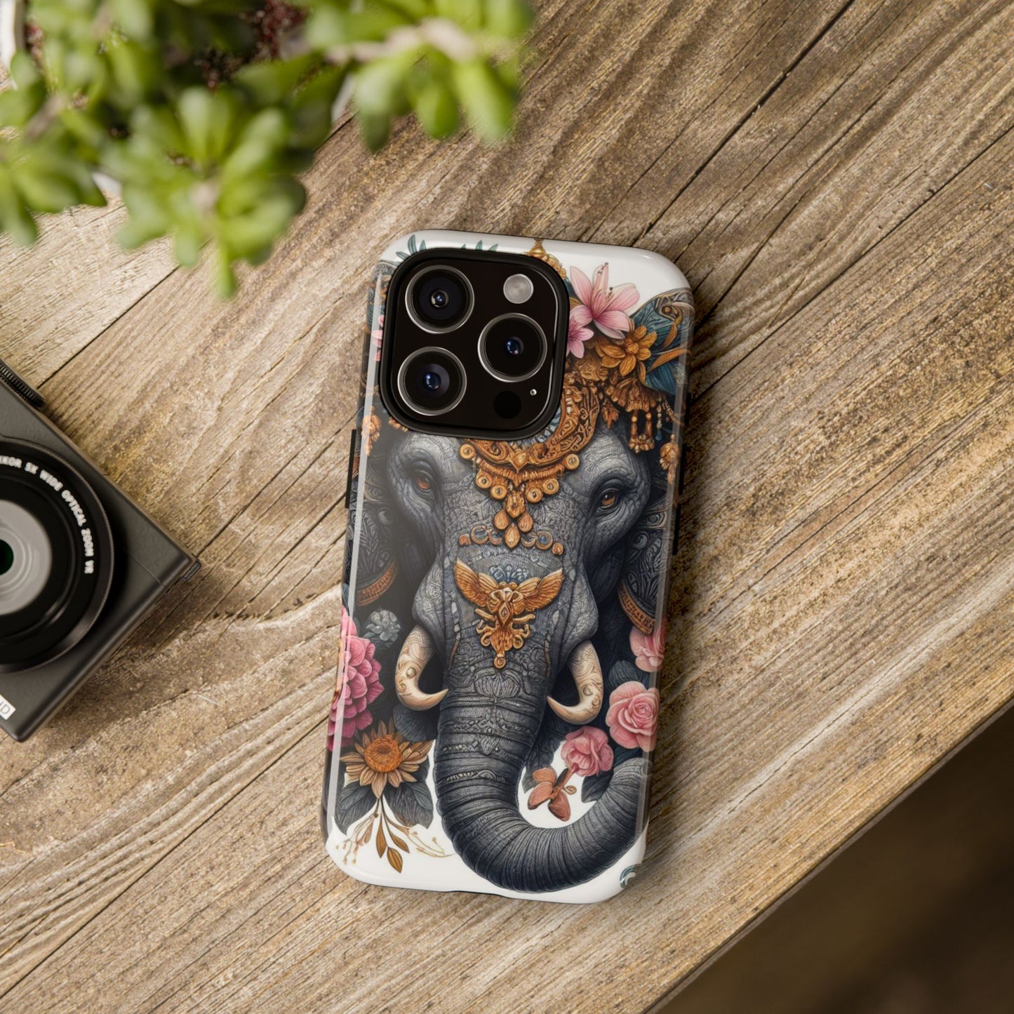 Golden Royal Elephant Mobile Cover – Luxurious Ornate Art