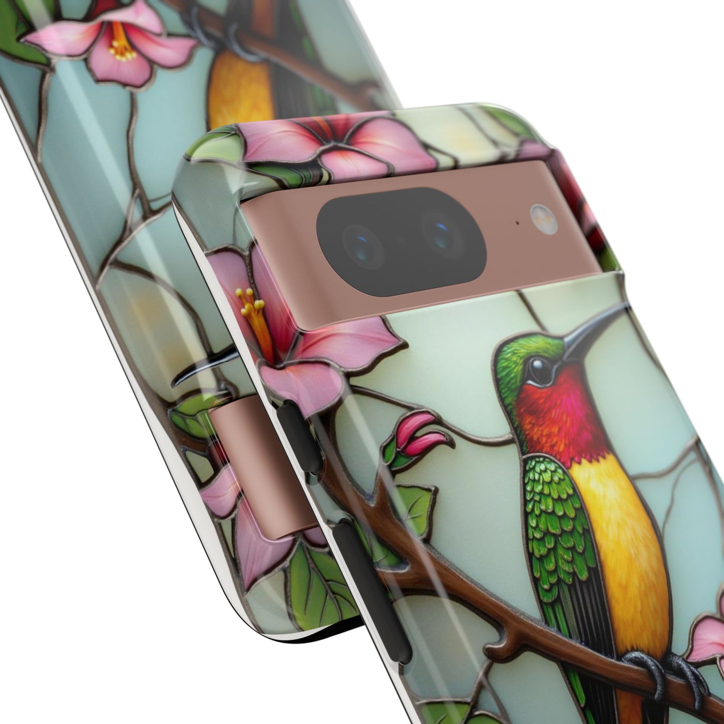 Elegant Hummingbird with Floral Mosaic | Artistic Nature Design