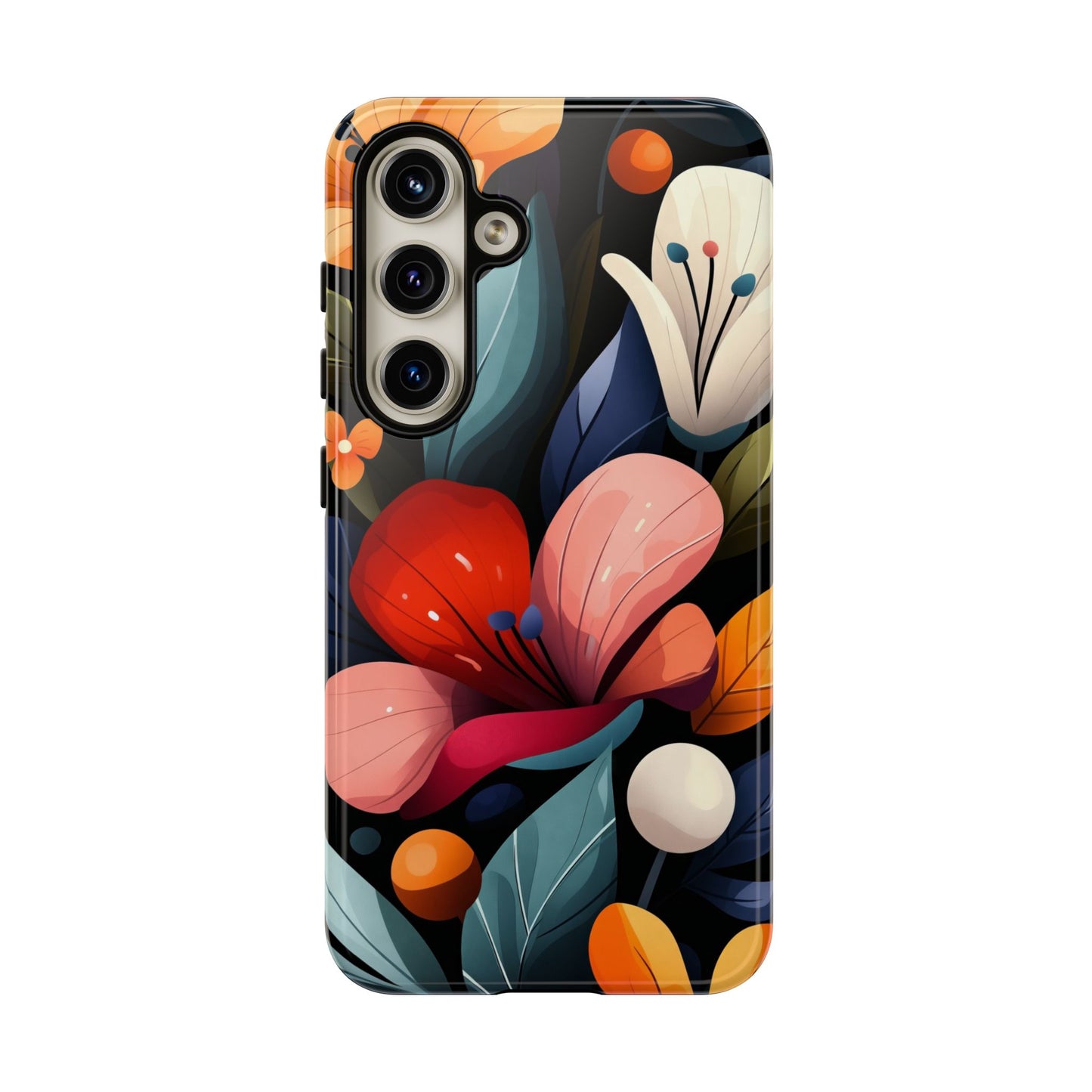 Midnight Bloom Floral Phone Case | Bold Botanical Art for iPhone, Pixel & Samsung