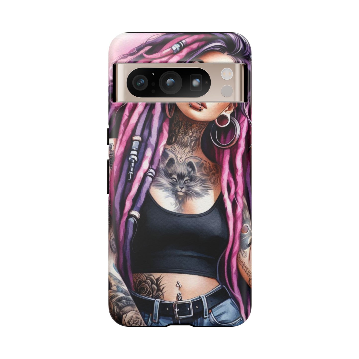 Tattooed Rebel – Gothic Cat Spirit Mobile Cover