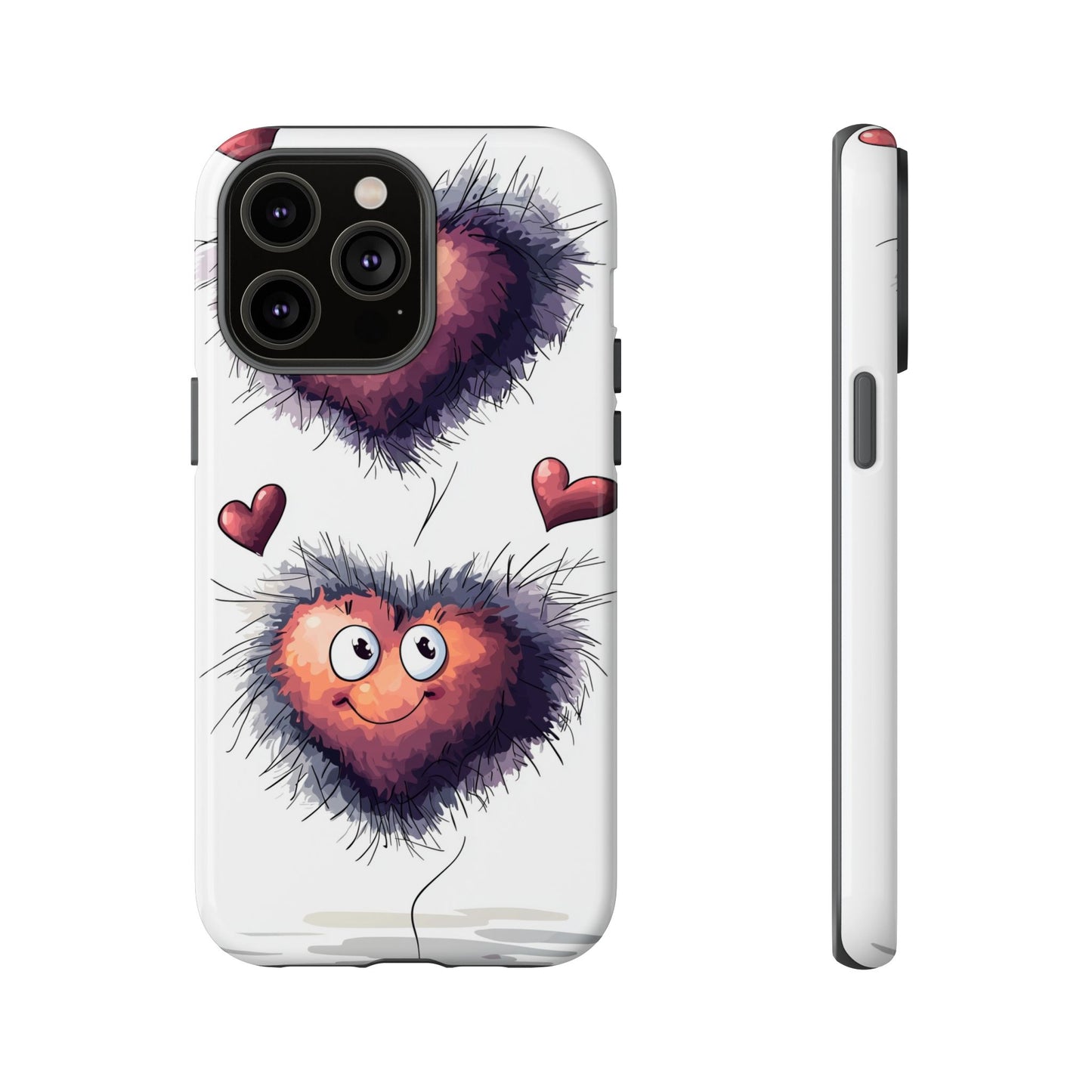 Fuzzy Love Hearts - Cute Anime Phone Case for iPhone, Samsung, Google Pixel