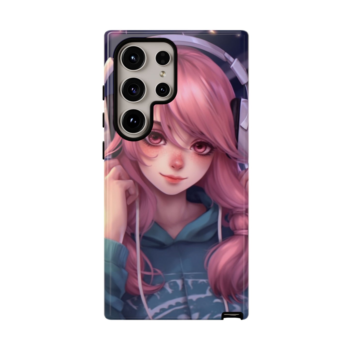 Anime Music Girl Phone Case - Cute Aesthetic Cover for iPhone, Samsung & Google Pixel, Girly Phone Case, Kawaii Lover Gift