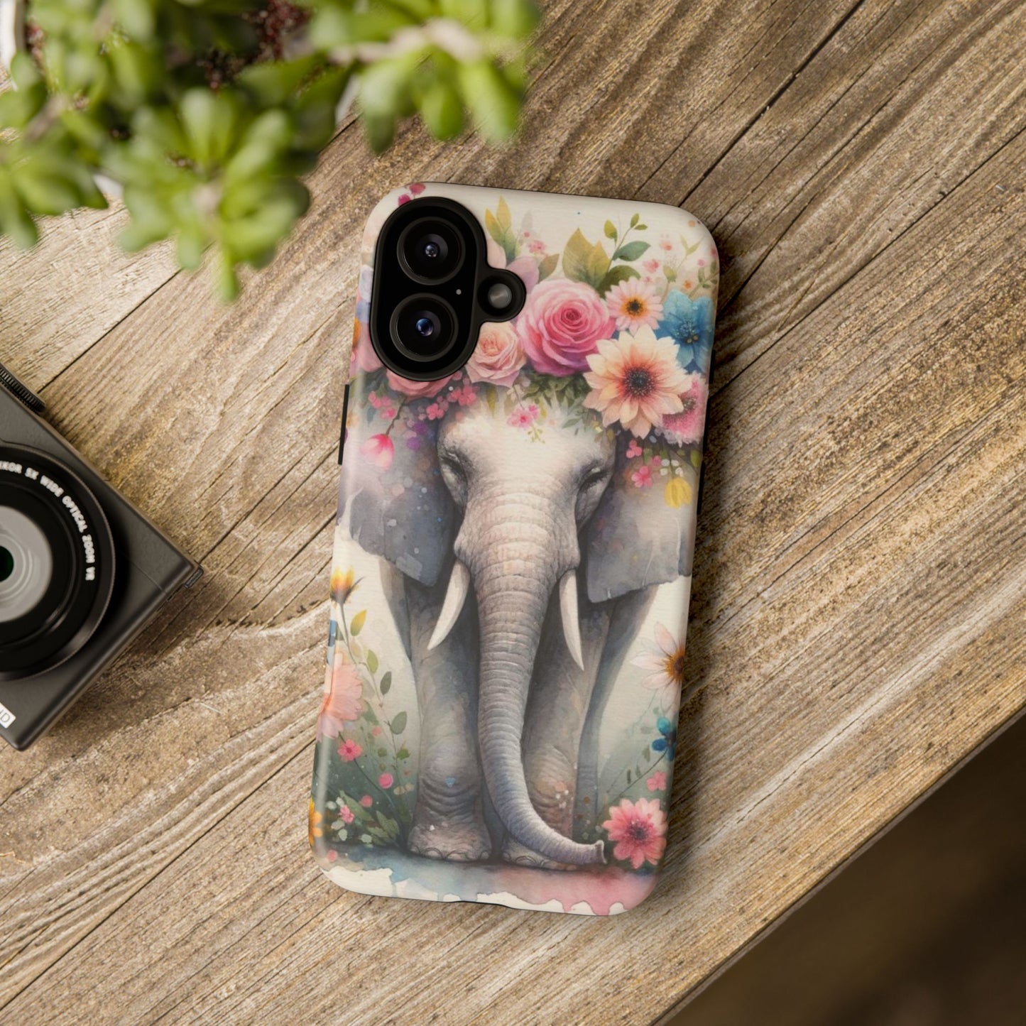 Watercolor Floral Elephant Mobile Cover – Dreamy Artistic Design