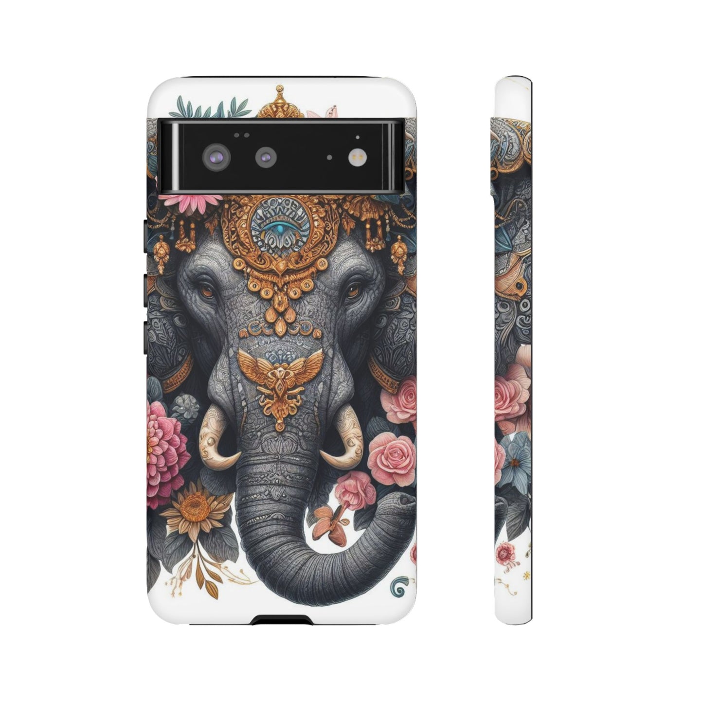 Golden Royal Elephant Mobile Cover – Luxurious Ornate Art