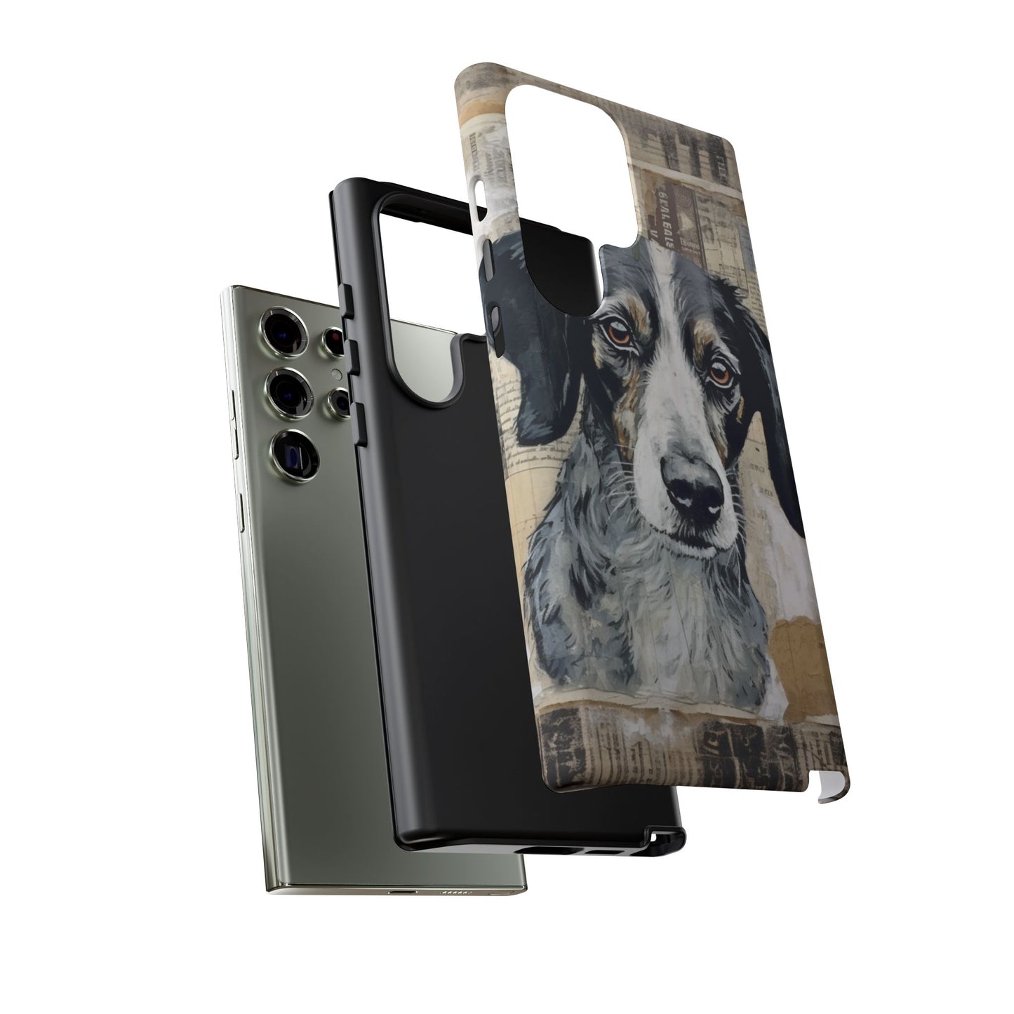 Personalized Rustic Dog Portrait – Vintage Collage Art Style