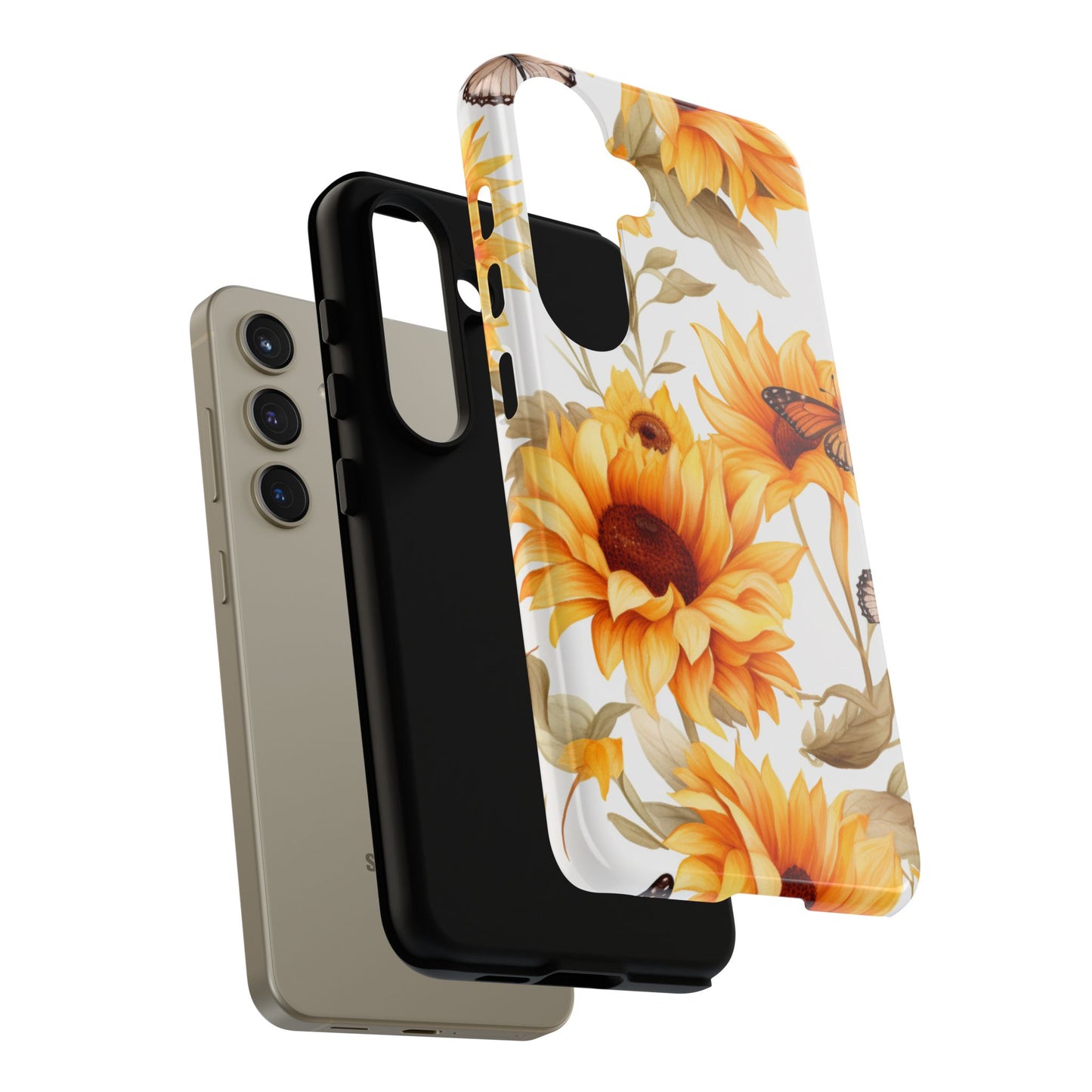 Sunflower & Butterfly Aesthetic Mobile Case – Bright & Nature-Inspired