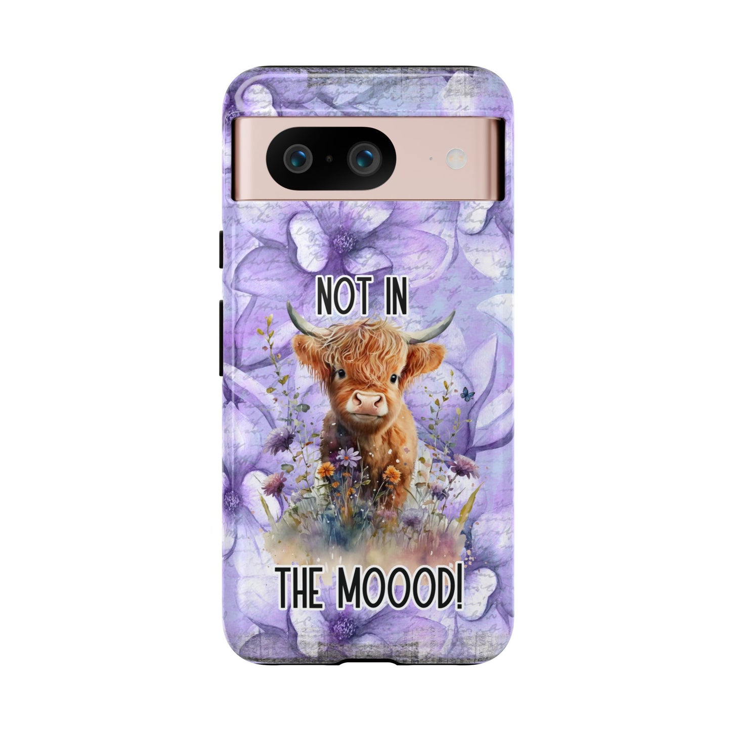 Not In The Mood Heifer Print Phone Case - iPhone, Samsung & Google Pixel Cover - Artistic Cow Phone Case, Animal Lover Gift