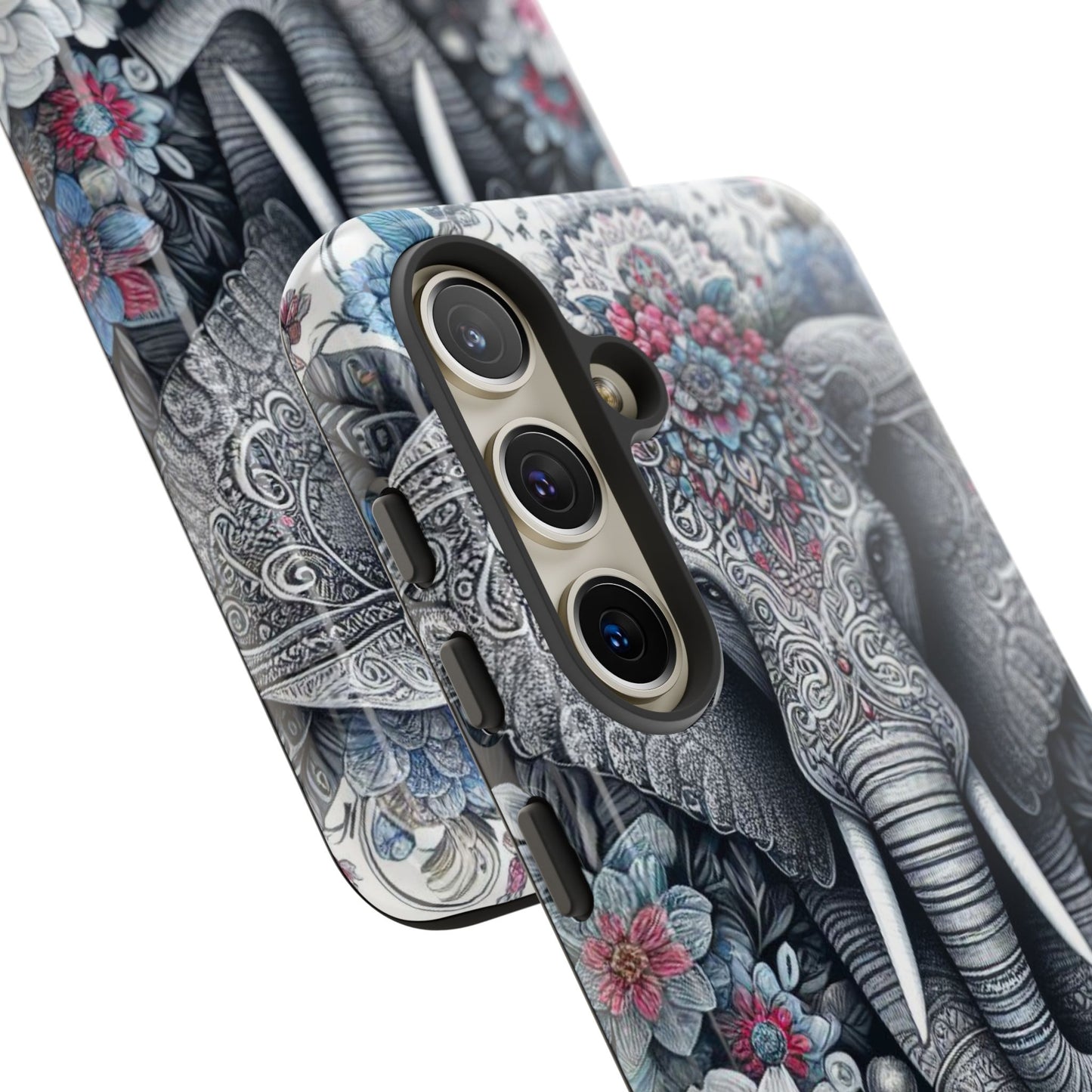 Regal Mandala Elephant Mobile Cover – Ornate Floral Art