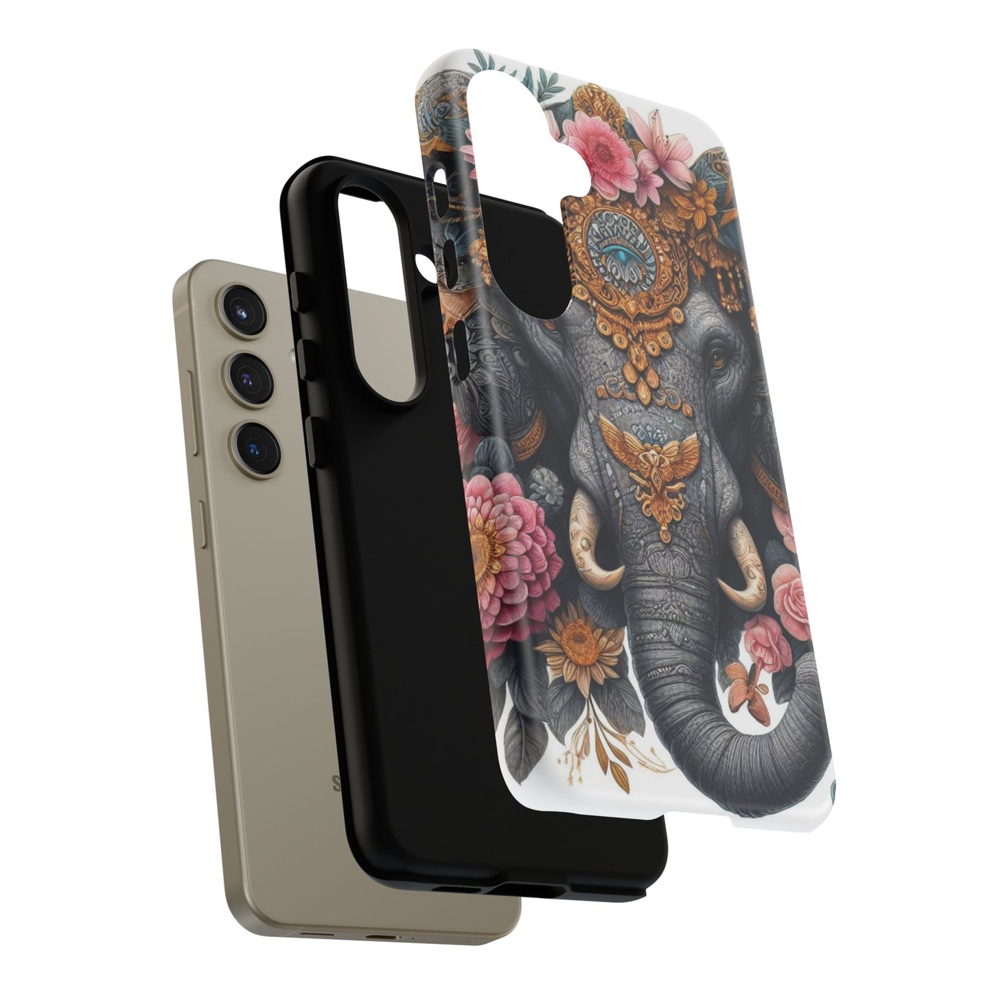 Golden Royal Elephant Mobile Cover – Luxurious Ornate Art
