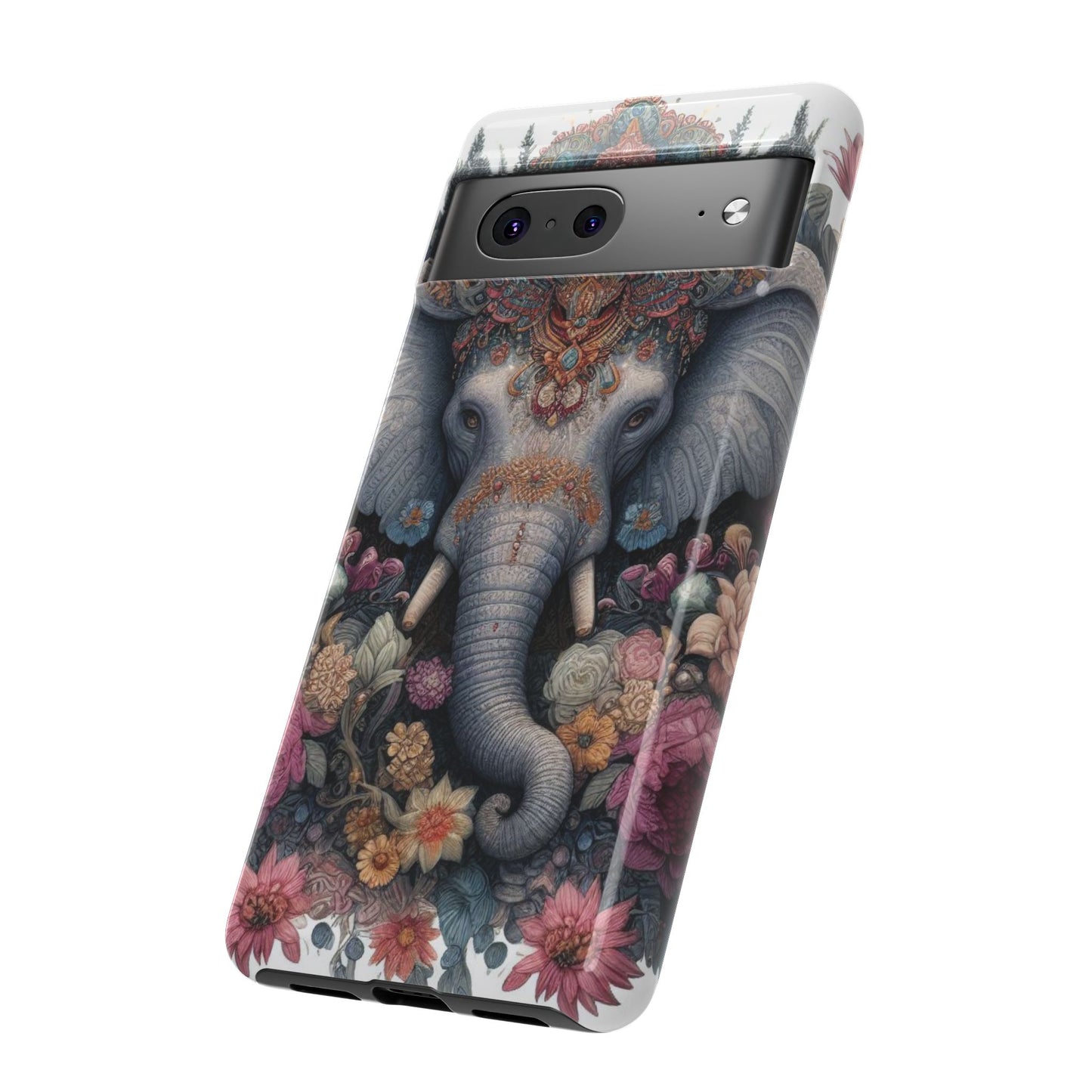 Regal Ornate Elephant Mobile Cover – Majestic Bohemian Art