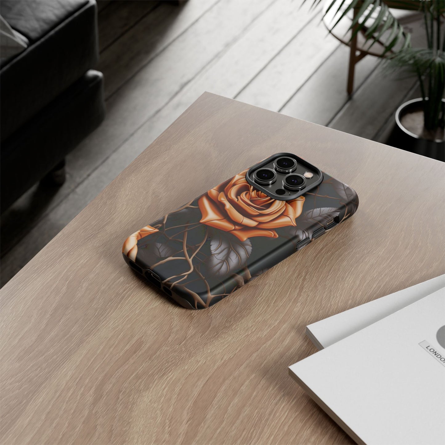 Midnight Gold Rose Mobile Case