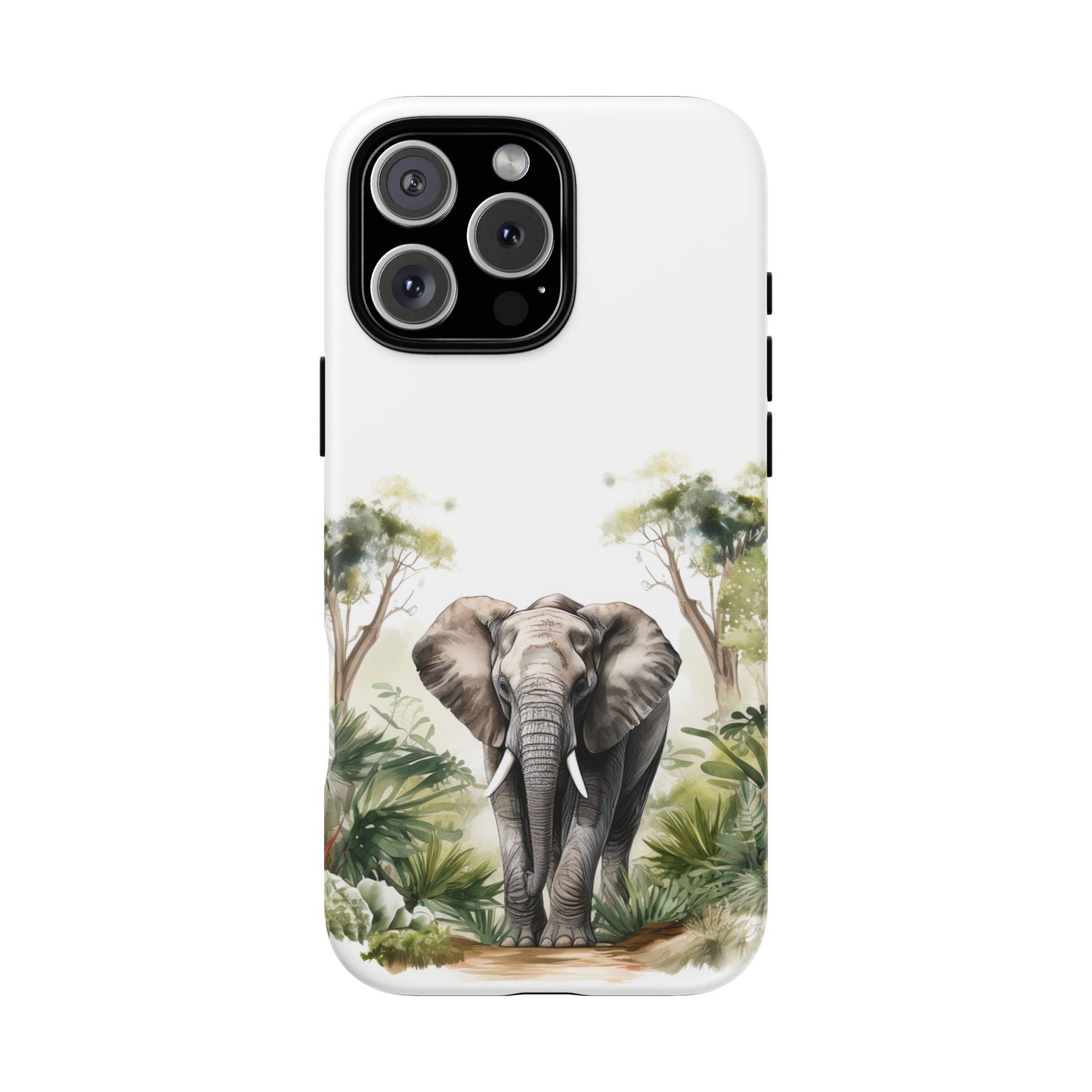 Serene Jungle Elephant Mobile Cover – Watercolor Wildlife Design