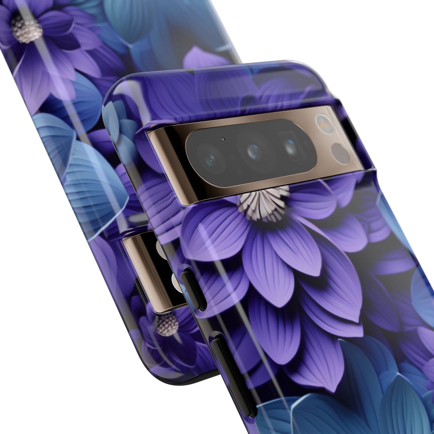 Royal Blue Floral Phone Case – Elegant & Luxurious Design