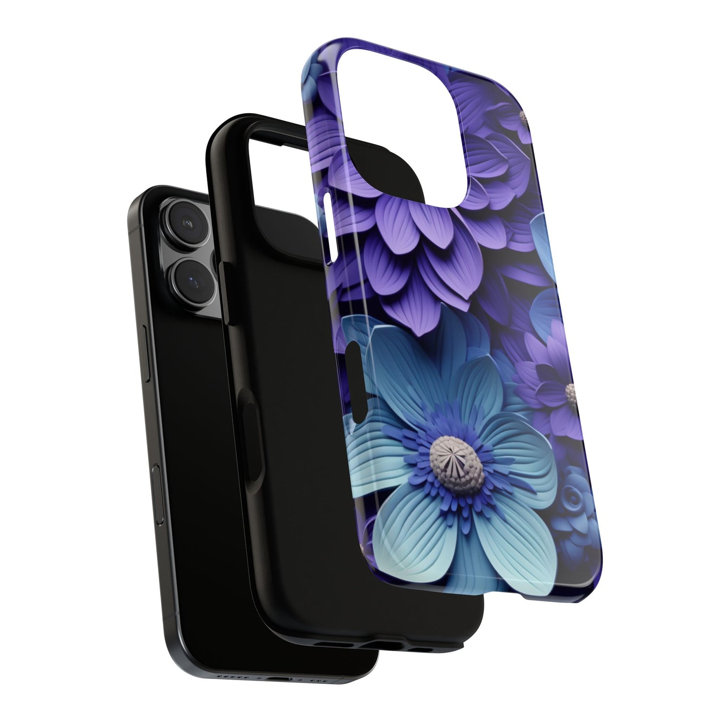 Royal Blue Floral Phone Case – Elegant & Luxurious Design