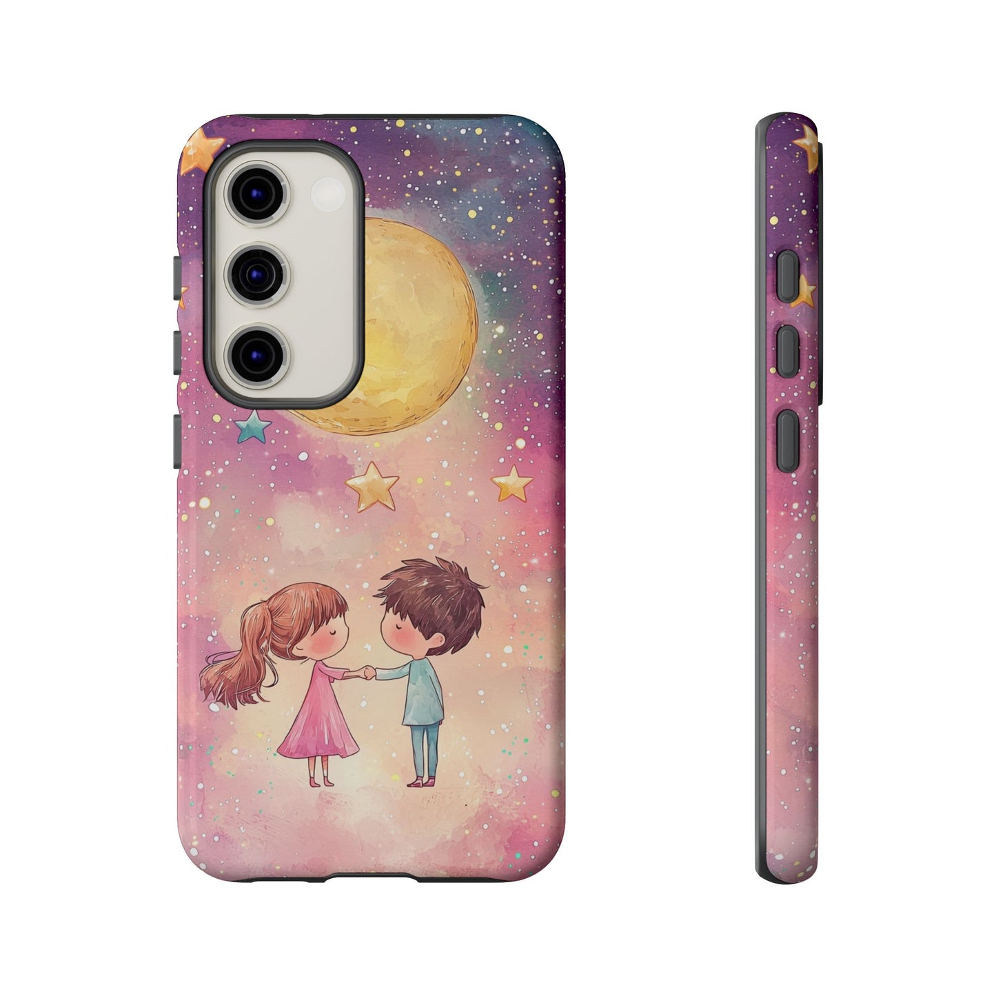 Cosmic Love: Anime Starry Night Phone Case for iPhone, Samsung, Google Pixel