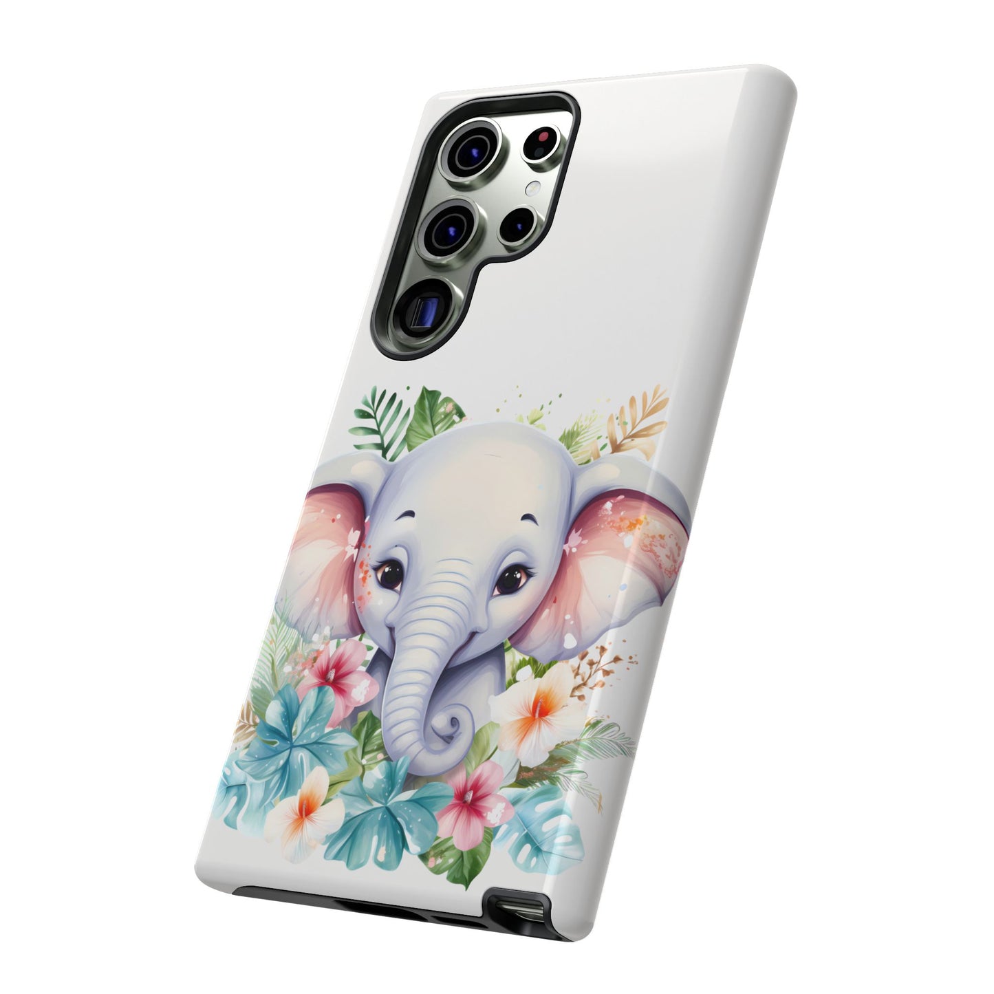 Adorable Baby Elephant Mobile Cover – Floral Fantasy Art