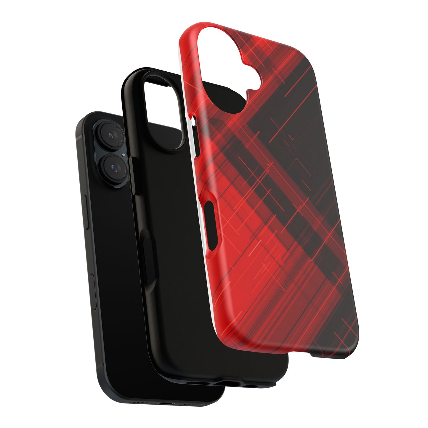 Abstract Red and Black Geometric Pattern