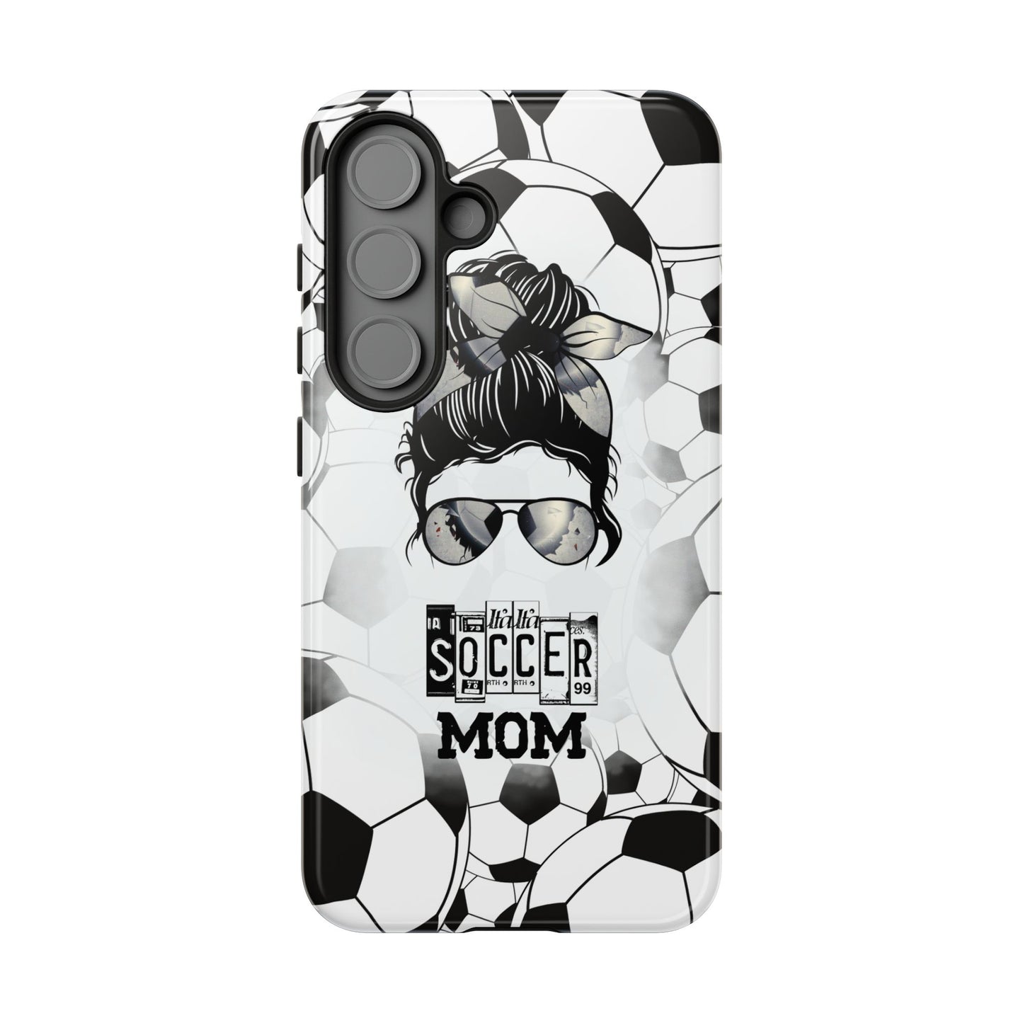 Soccer Mom Phone Case - Cute & Protective Cover for iPhone, Samsung & Google Pixel, Messy Bun Phone Case, Gift for Sports Lover