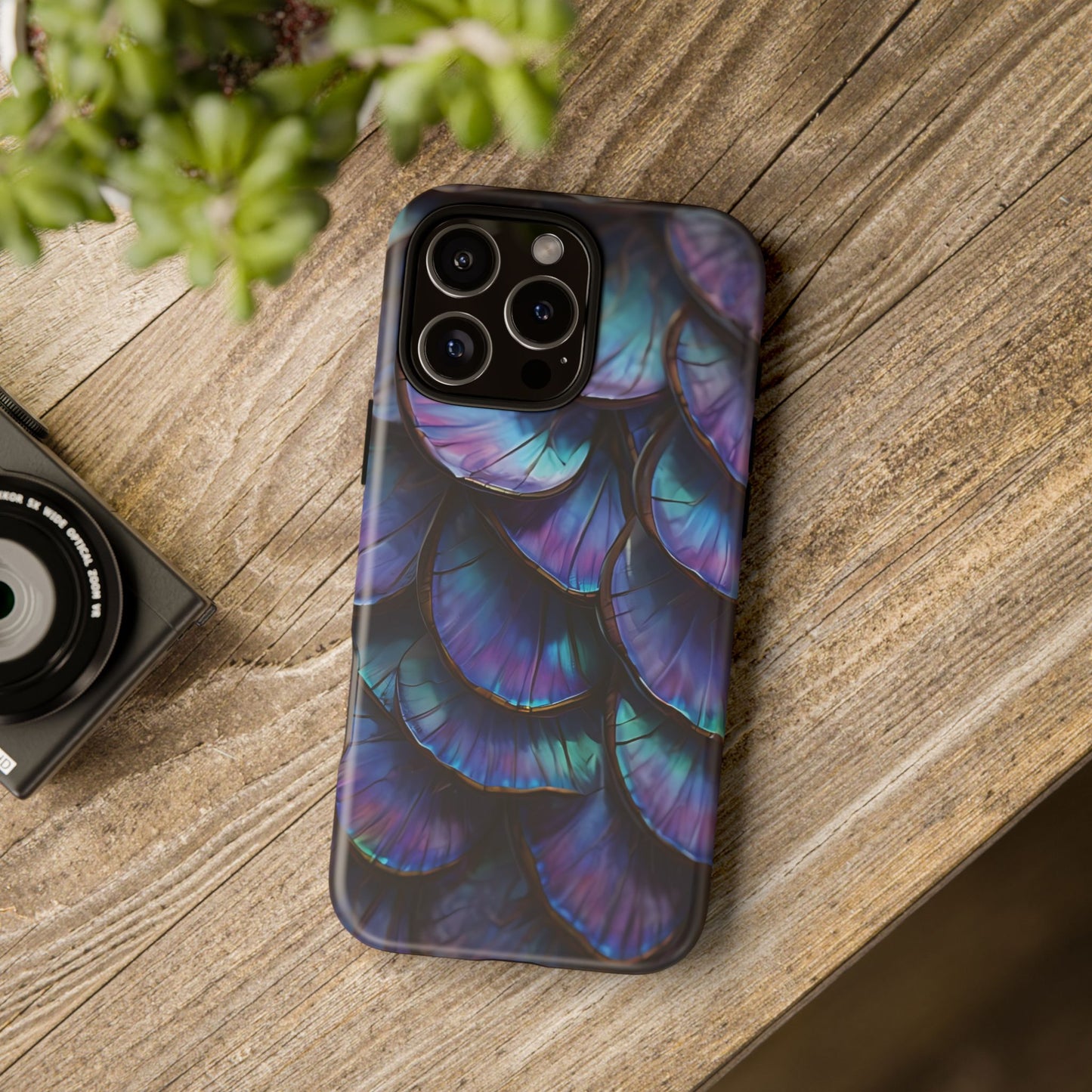 Abstract Macro Shot of Iridescent Butterfly Fish Scales Phone Case Design