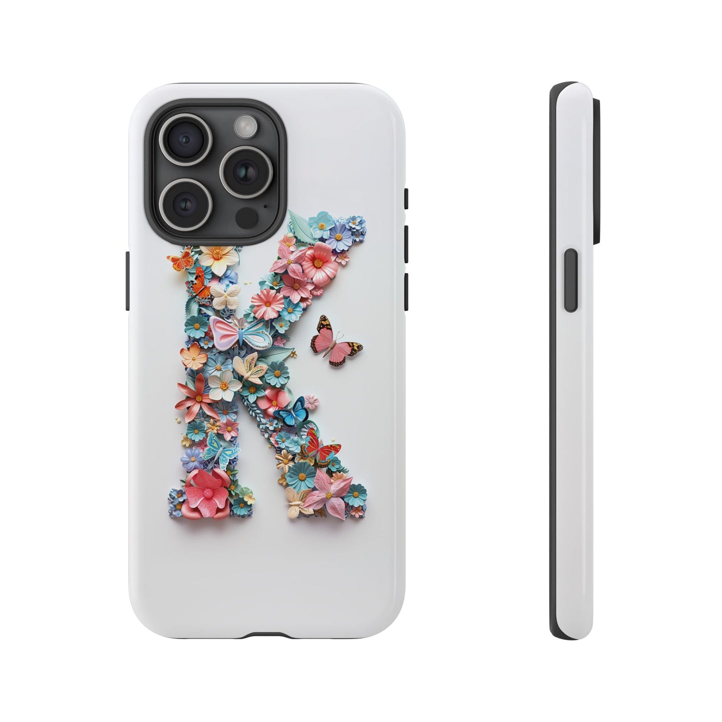 Floral Letter K Phone Case β Personalized Aesthetic Cover for iPhone, Samsung & Google Pixel