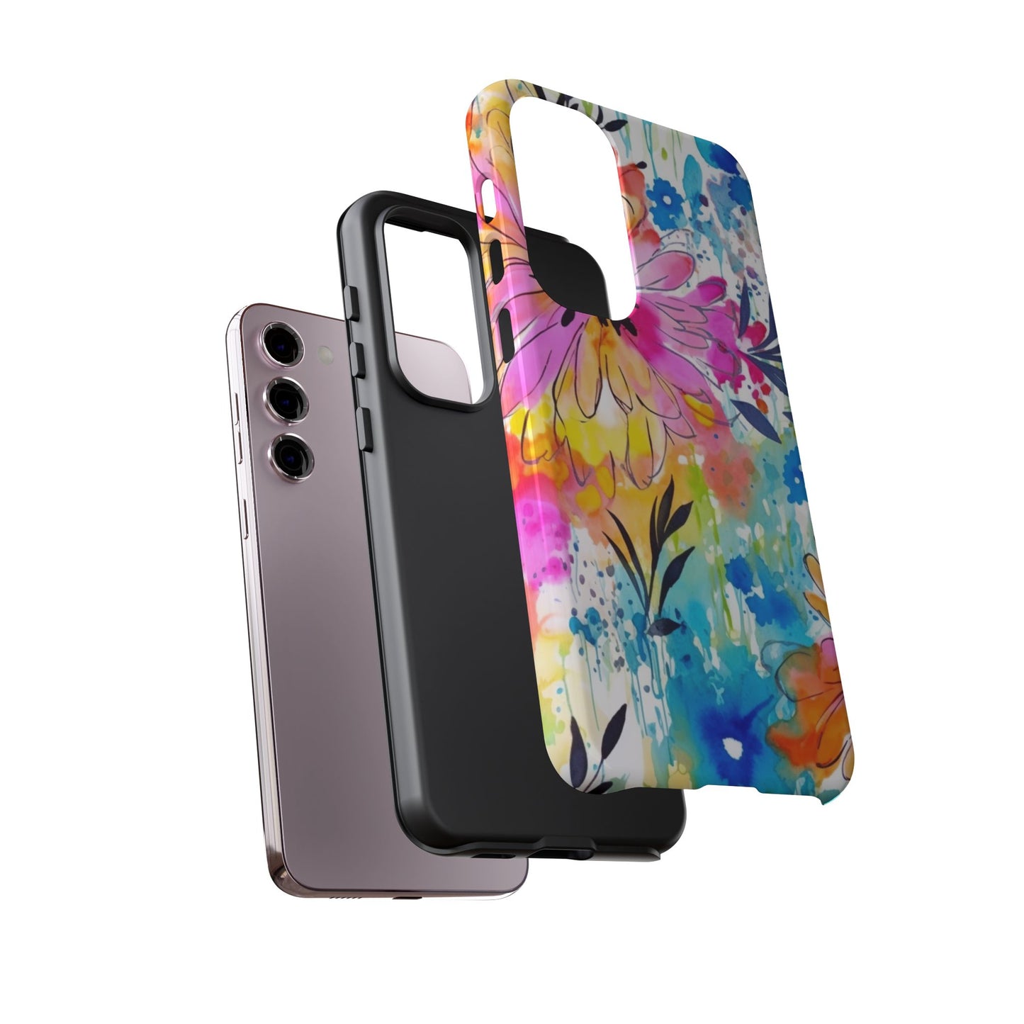 Abstract Watercolor Bloom Phone Case – Expressive & Vibrant