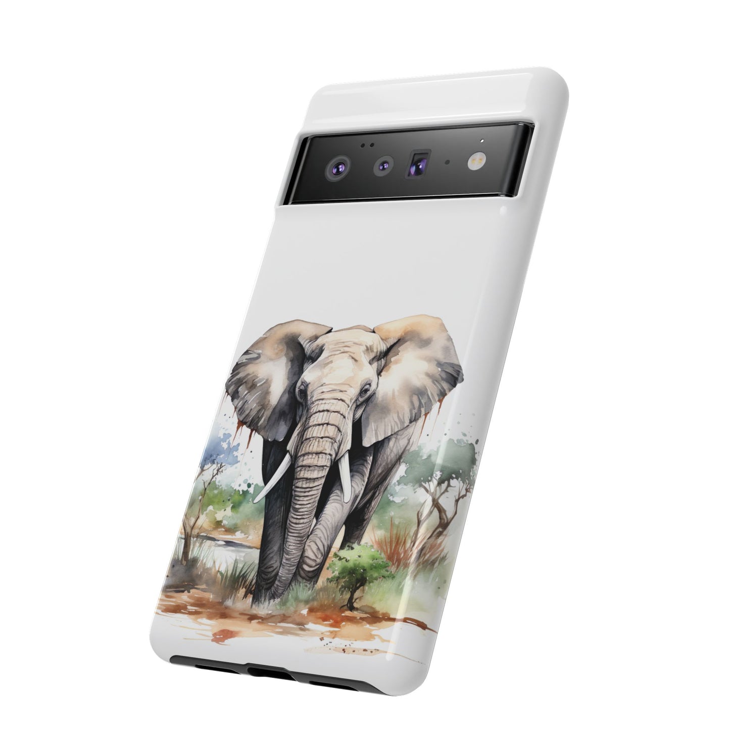 Safari Watercolor Elephant Mobile Cover – Artistic Wildlife Design