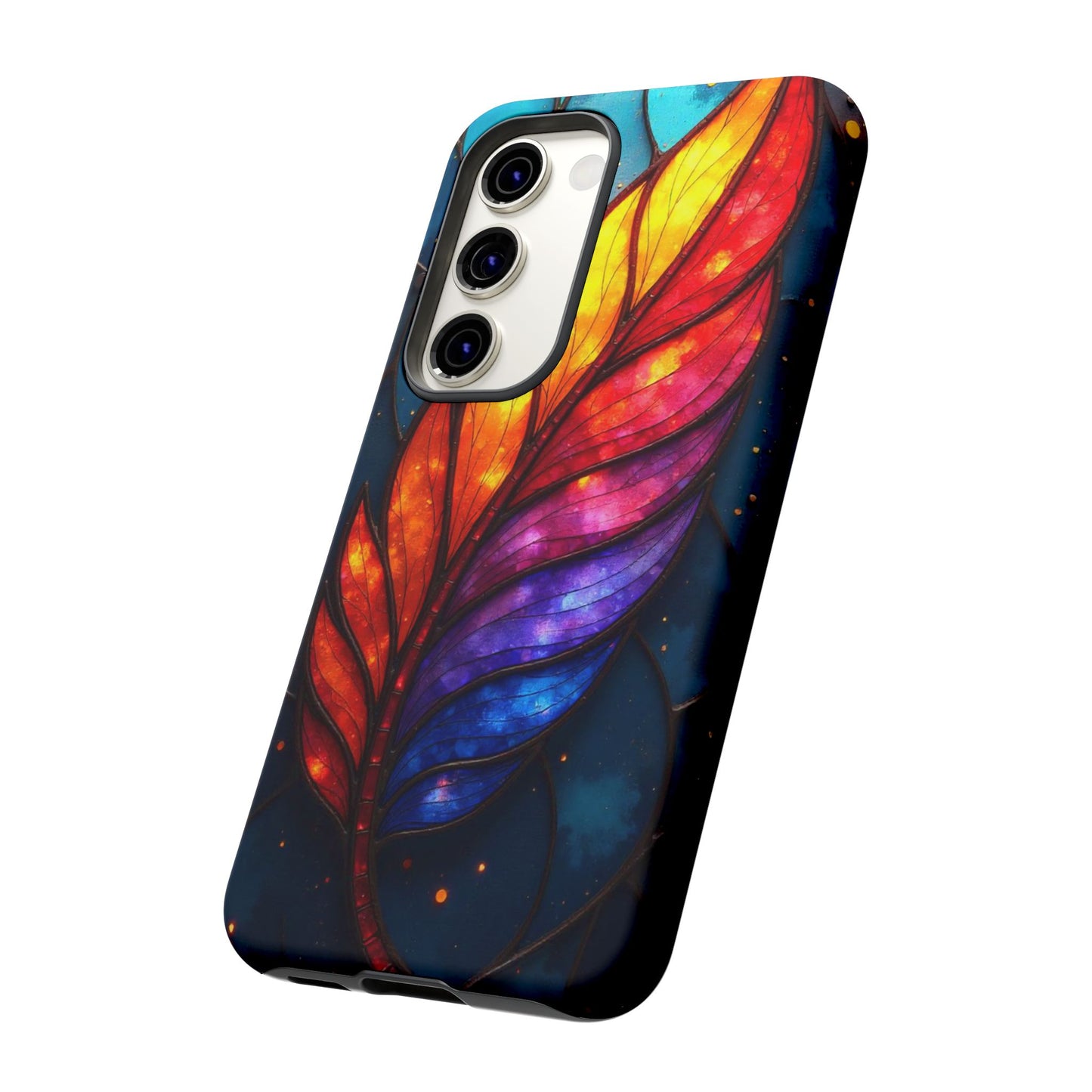 Vivid Feather: Stained Glass Abstract Art
