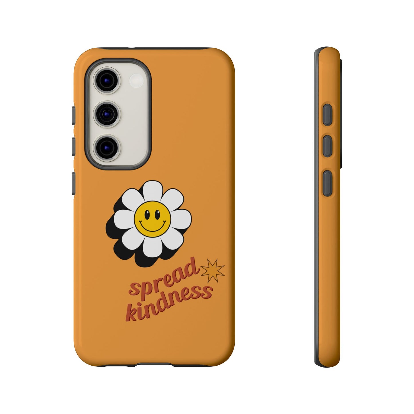 Retro White Flower "Spread Kindness" Phone Case – Vintage Aesthetic for iPhone, Samsung & Google Pixel