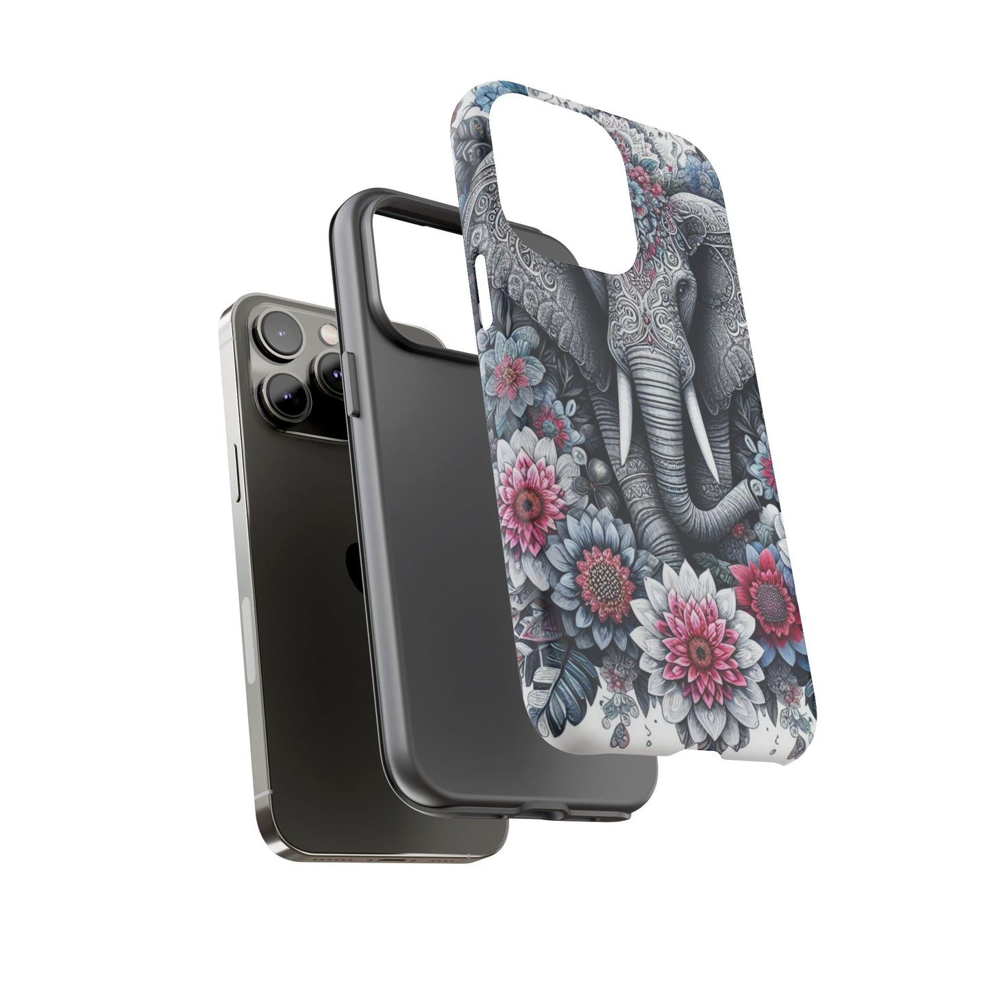 Regal Mandala Elephant Mobile Cover – Ornate Floral Art