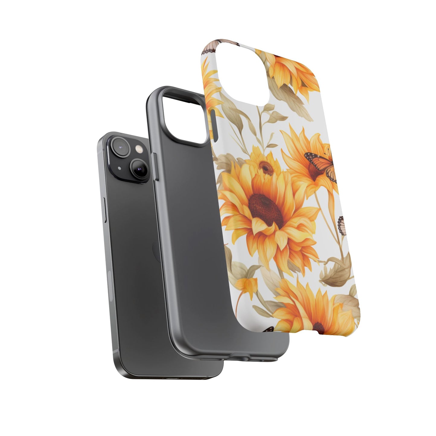 Sunflower & Butterfly Aesthetic Mobile Case – Bright & Nature-Inspired