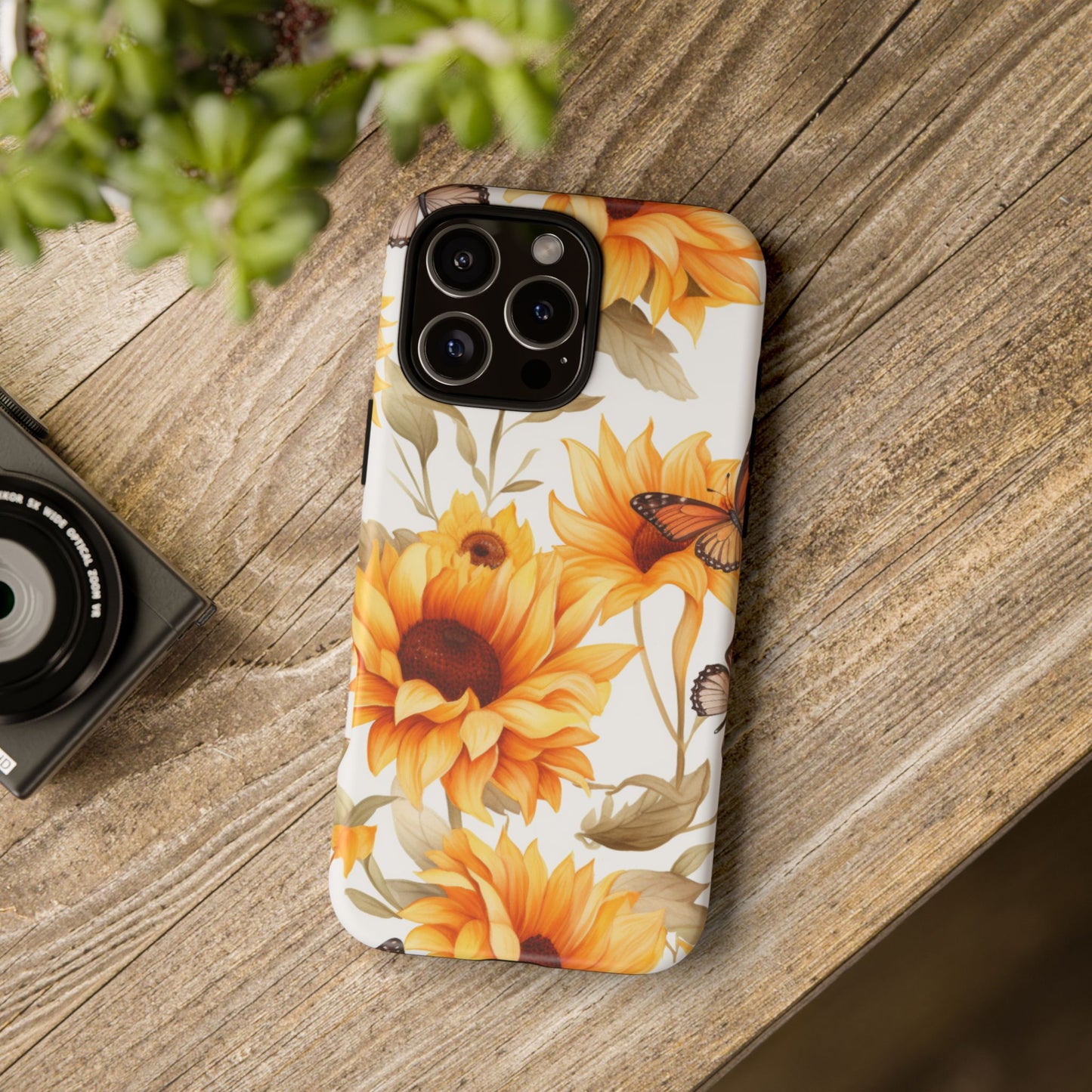 Sunflower & Butterfly Aesthetic Mobile Case – Bright & Nature-Inspired