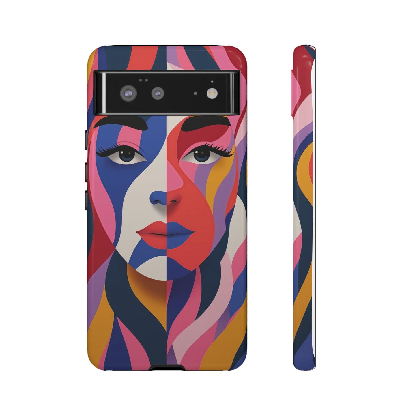 Abstract Portrait Phone Case - Vibrant Colors for iPhone, Google Pixel, and Samsung