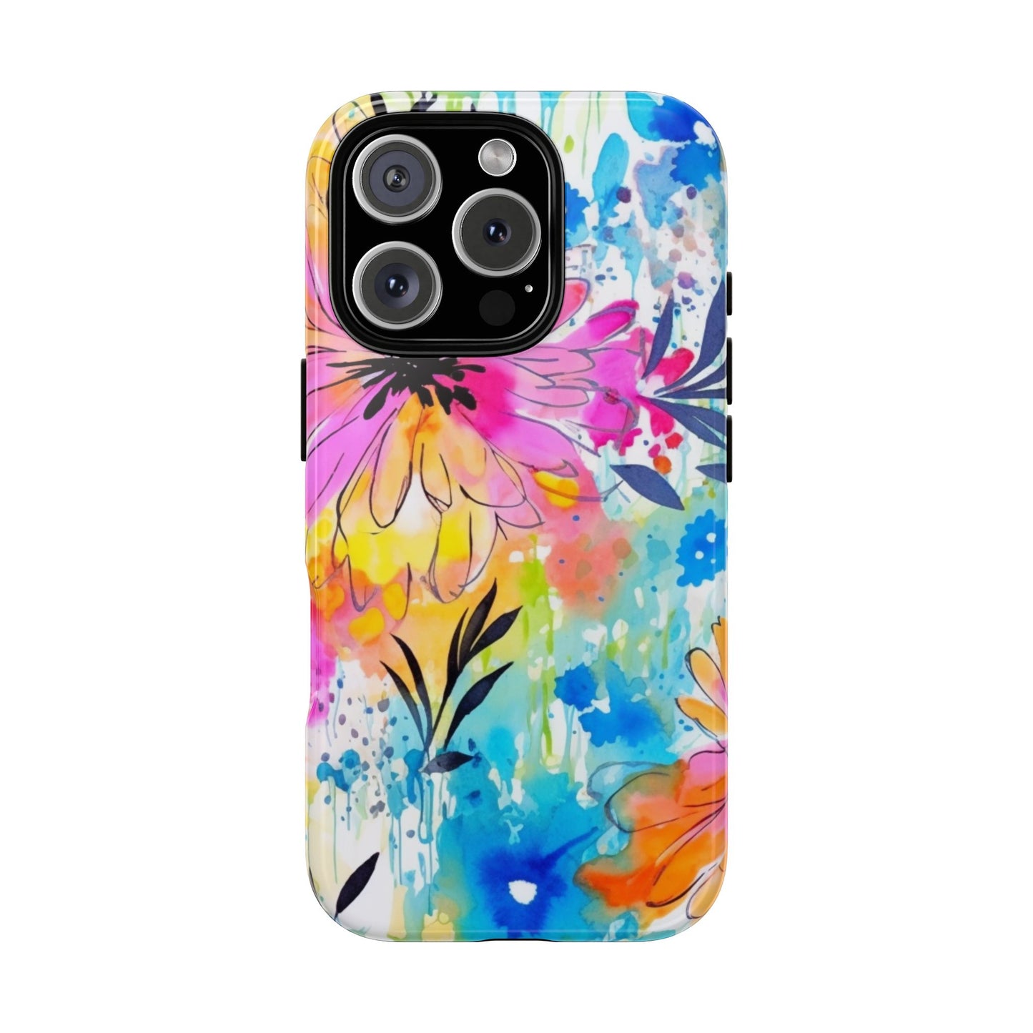 Abstract Watercolor Bloom Phone Case – Expressive & Vibrant