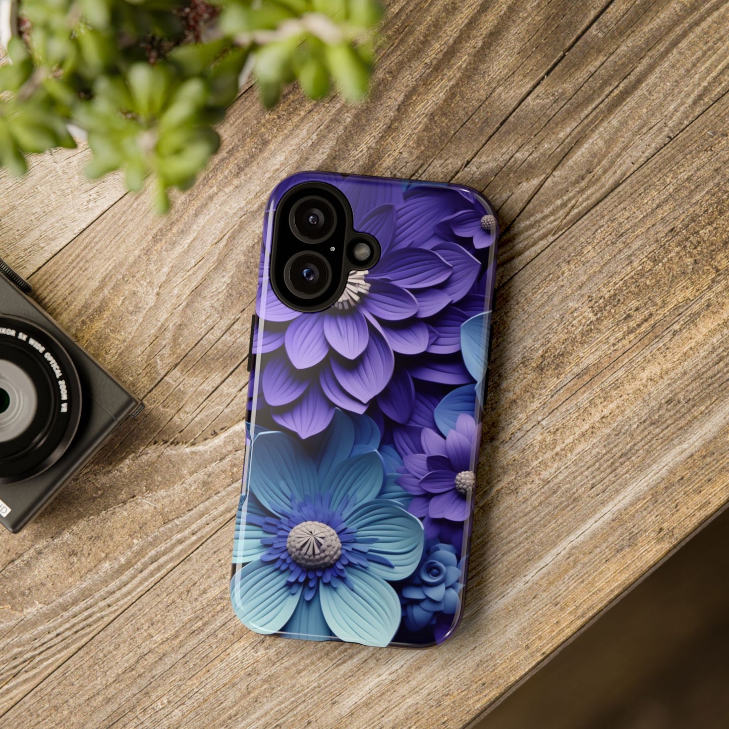 Royal Blue Floral Phone Case – Elegant & Luxurious Design