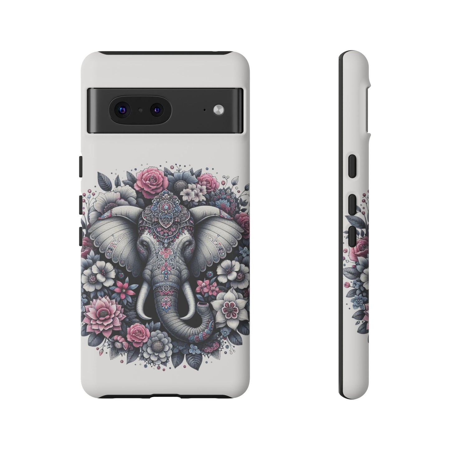 Ornate Floral Elephant Mobile Cover – Elegant Bohemian Art