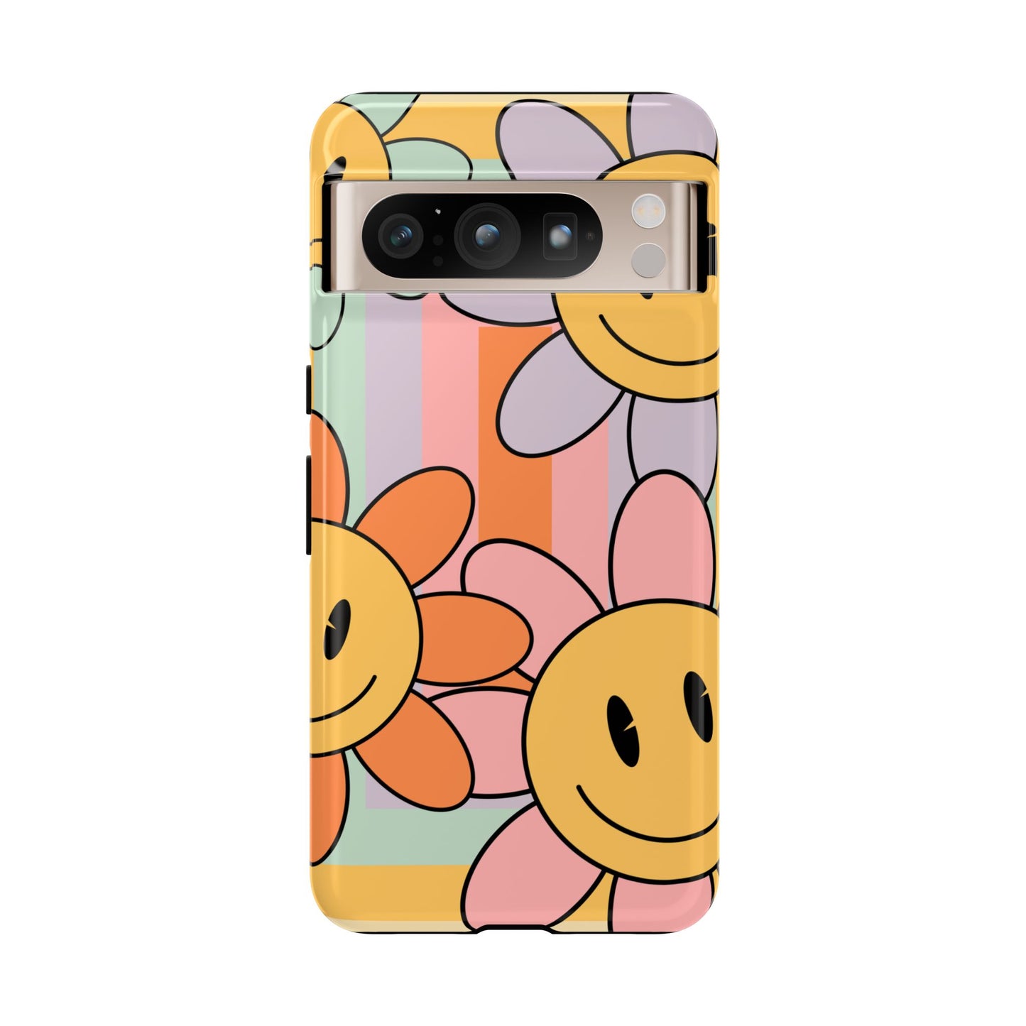 Retro Smiley Face Flower Phone Case β Cute 70s Aesthetic for iPhone, Samsung & Google Pixel